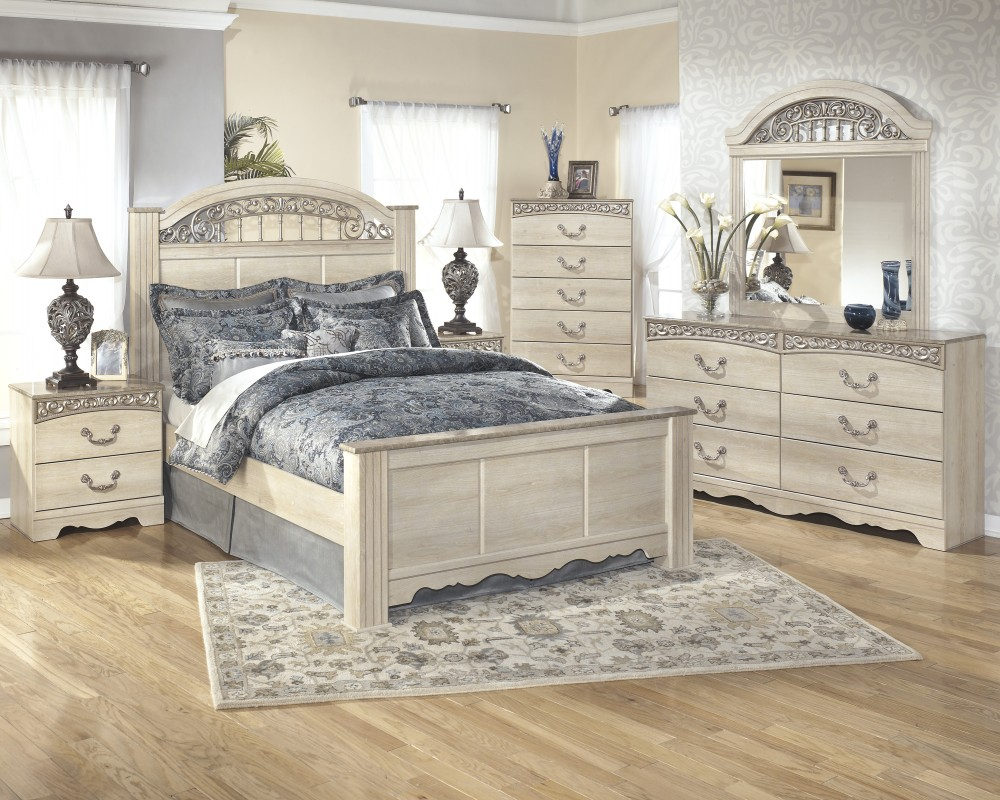 Catalina 5 Pc Bedroom Dresser Mirror Queen Poster Bed in measurements 1000 X 800