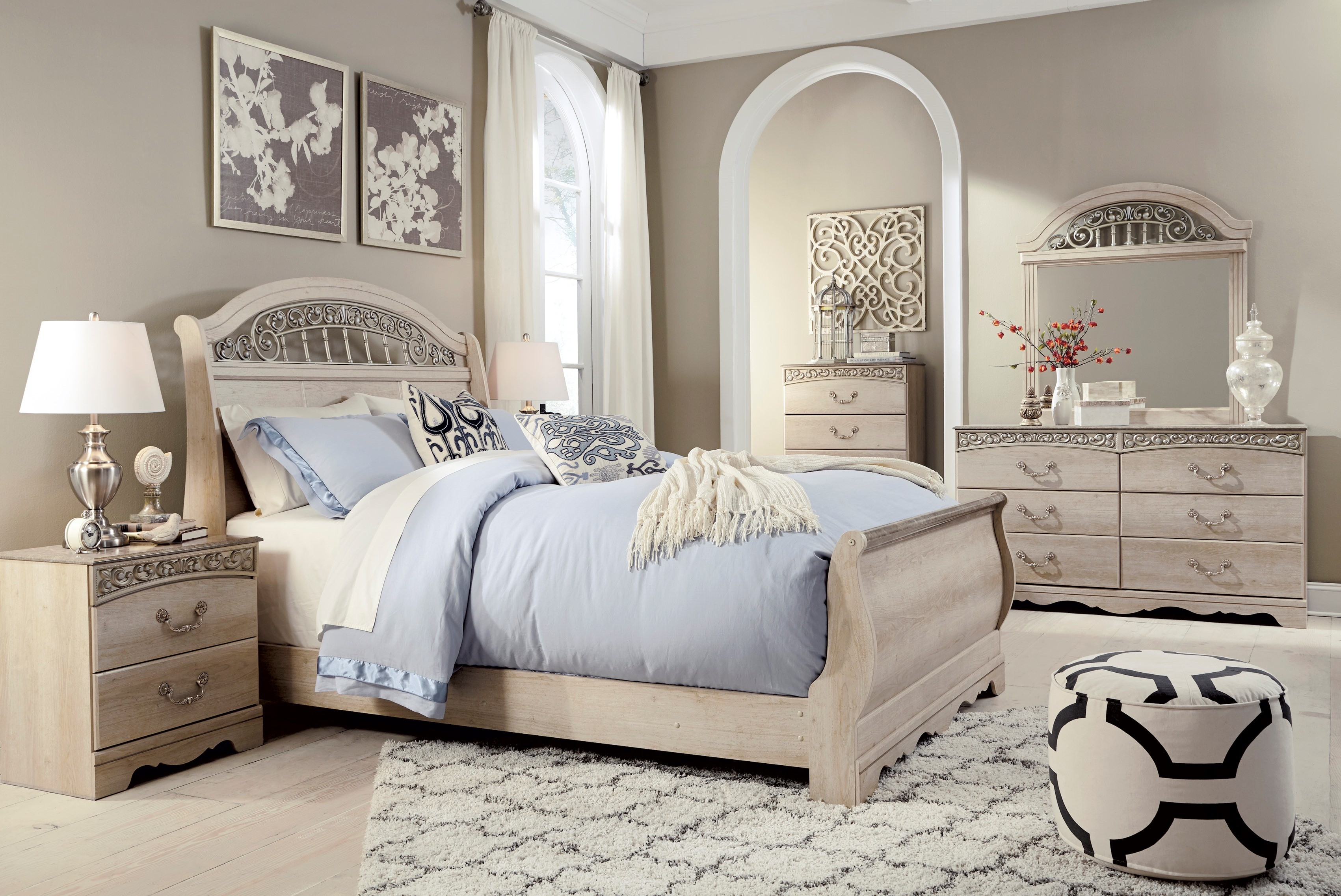 Catalina Sleigh Bedroom Set intended for dimensions 3403 X 2275