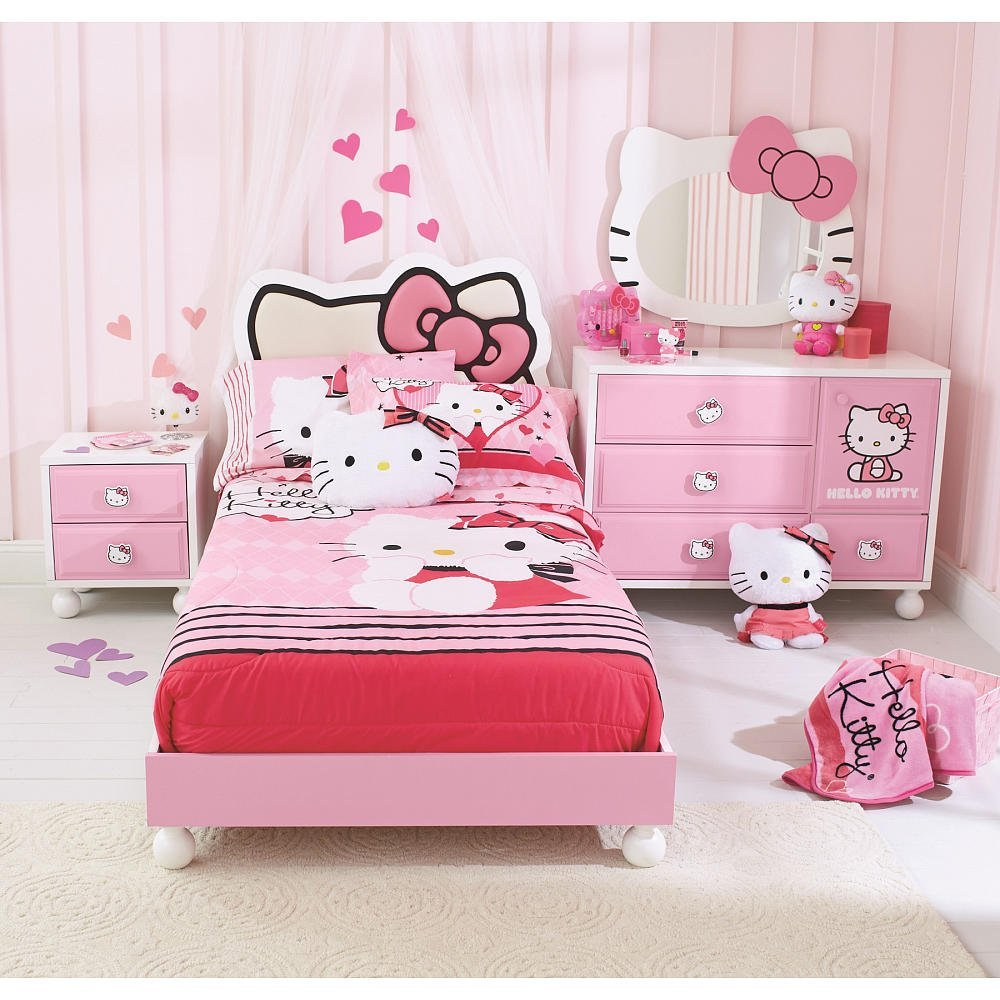 Catchy Hello Kitty Vanity Table And Hello Kitty Bedroom with regard to size 1000 X 1000