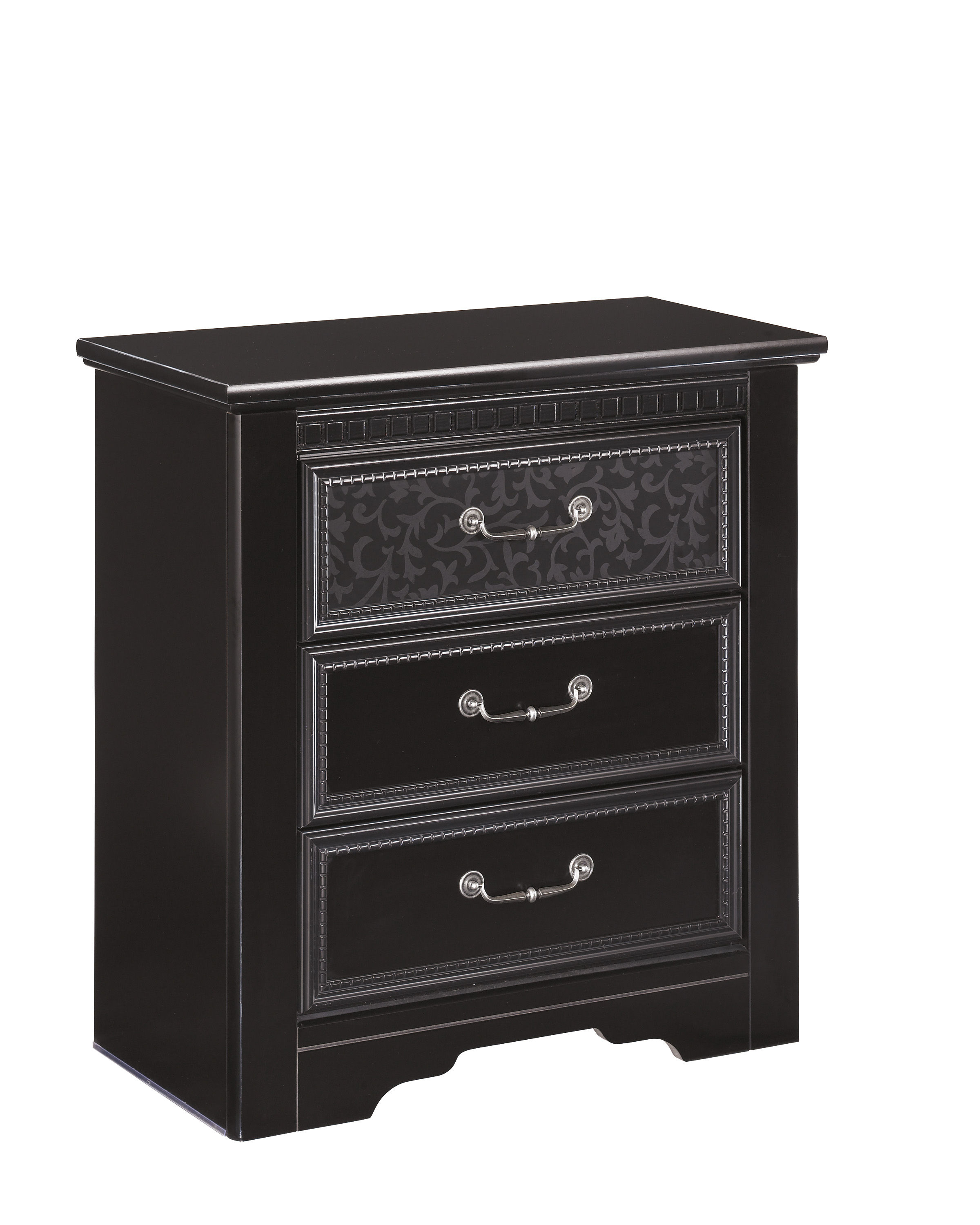 Cavallino Traditional Black Wood Large Night Stand inside measurements 2400 X 3001