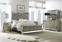 Celine 6 Piece Mirrored And Upholstered Tufted Queen Size Bedroom Set inside measurements 3500 X 3500