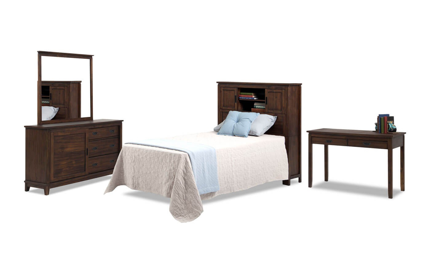 Chadwick Twin Bookcase Bedroom Set With Desk regarding dimensions 1376 X 864