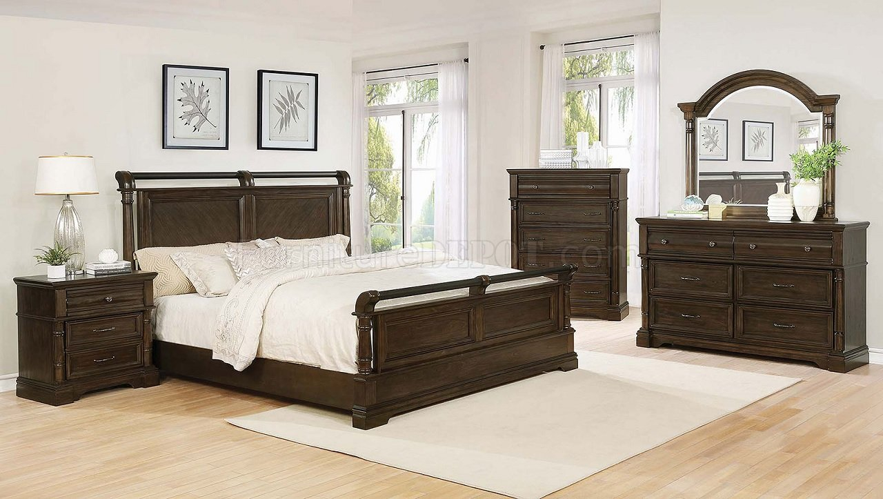 Chandler Bedroom Set 5pc 206391 In Heirloom Brown Coaster with sizing 1280 X 723