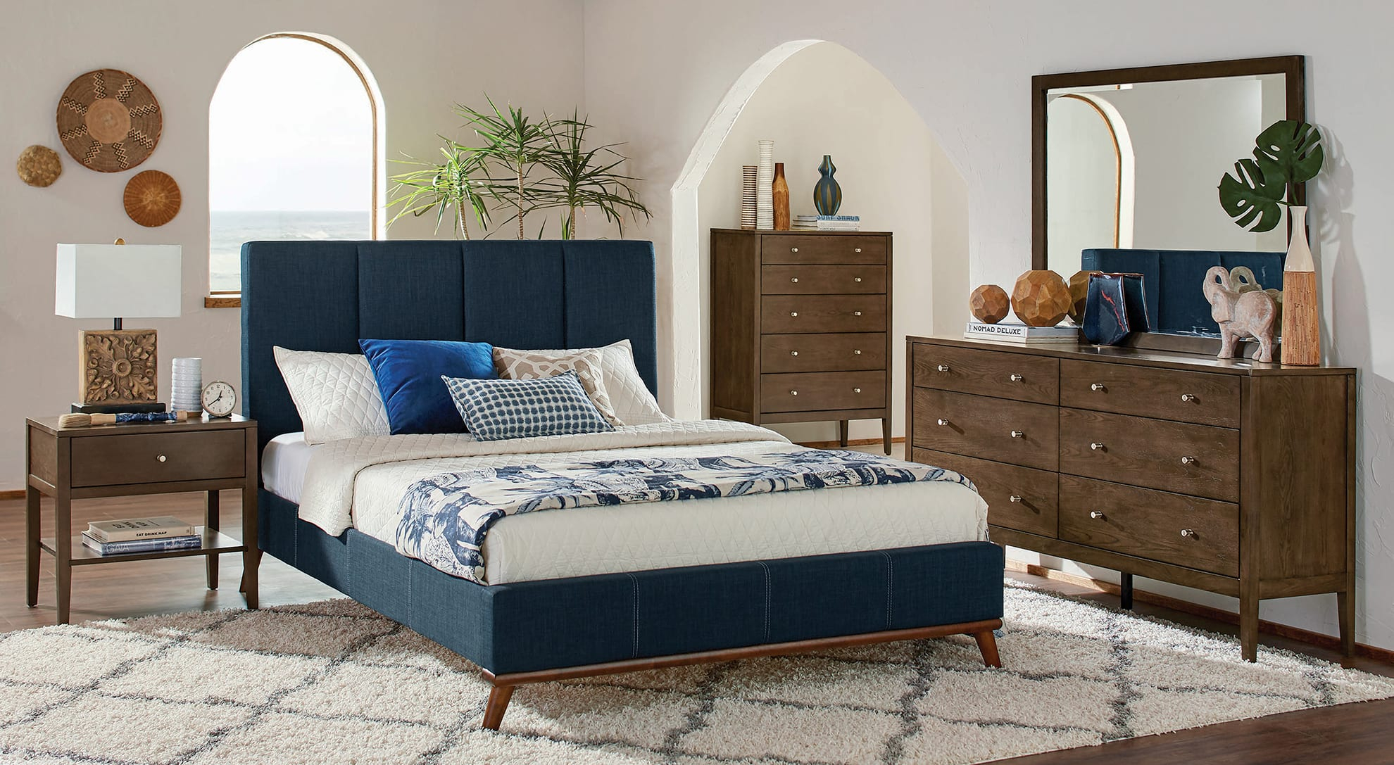 Charity 4 Piece Twin Bedroom Set Blue And Walnut Coaster Fine pertaining to sizing 1980 X 1087