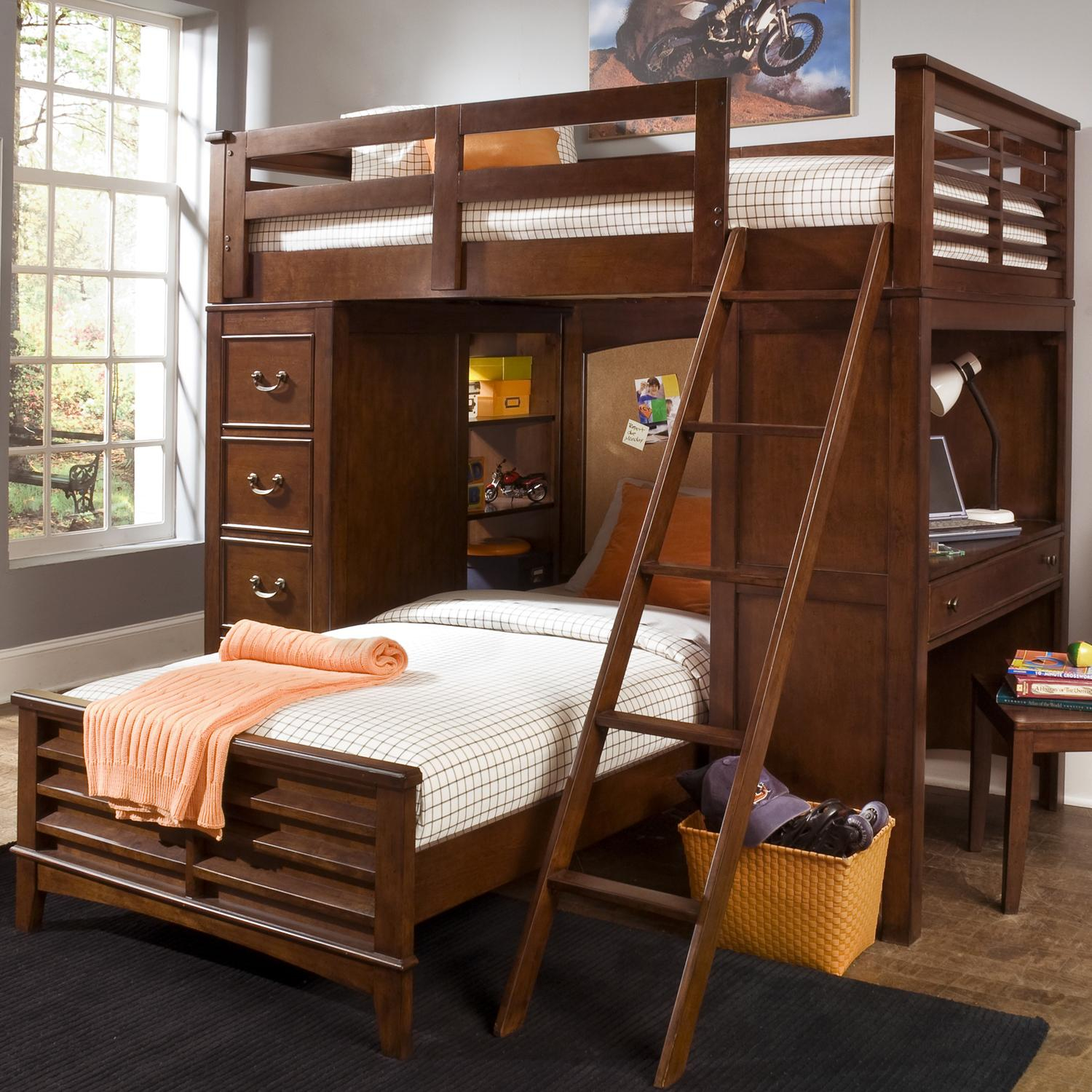Chelsea Square Youth Twin Loft Bed Unit With Built In Desk And Chest Liberty Furniture At Royal Furniture with regard to measurements 1500 X 1500