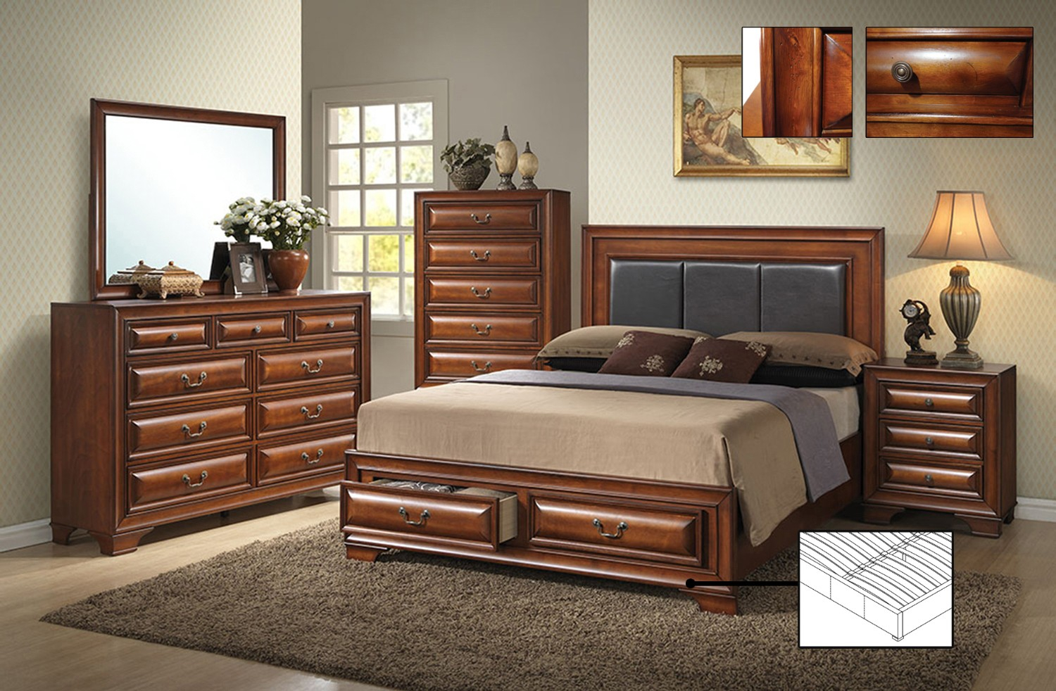 Christina Elegant Bedroom Set In Espresso within size 1500 X 982