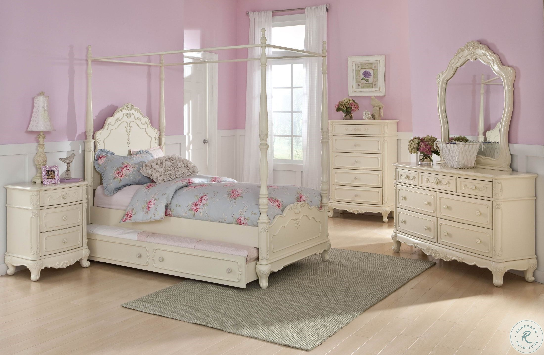 Cinderella Youth Canopy Poster Bedroom Set intended for proportions 2200 X 1439