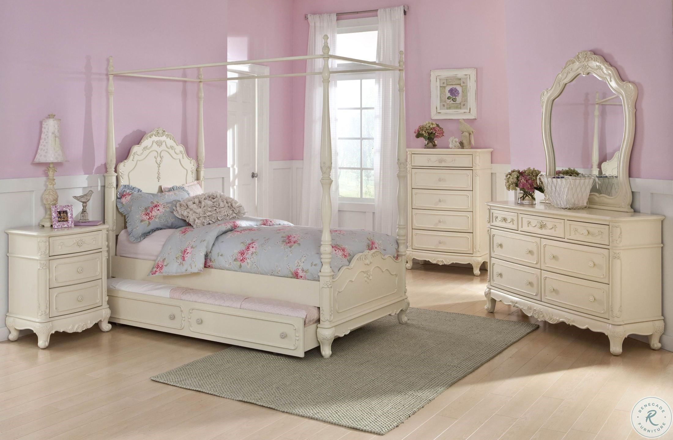 Cinderella Youth Canopy Poster Bedroom Set regarding measurements 2200 X 1439