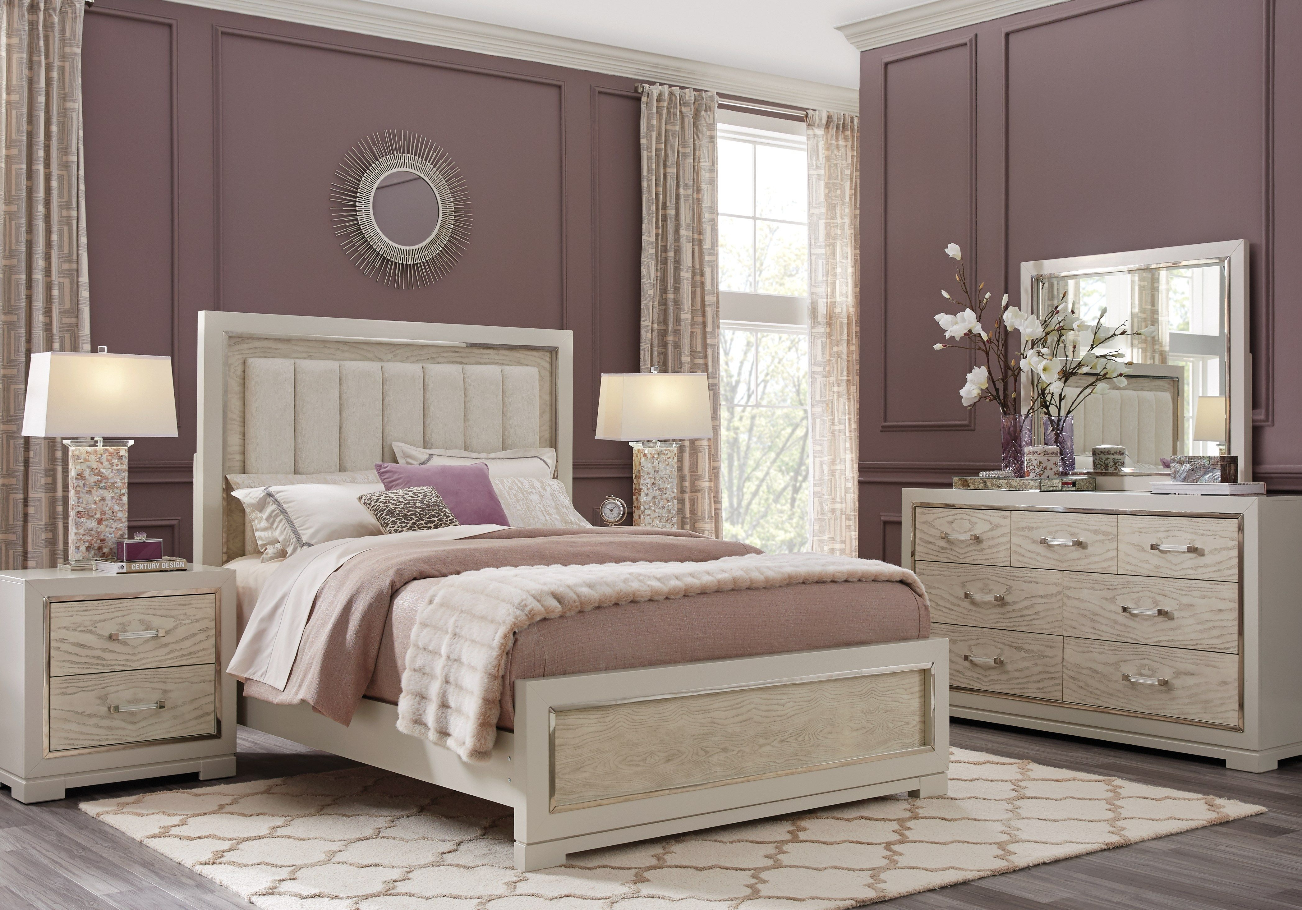 Cindy Crawford Home Bel Air Ivory 5 Pc King Panel Bedroom In 2019 intended for measurements 4189 X 2928