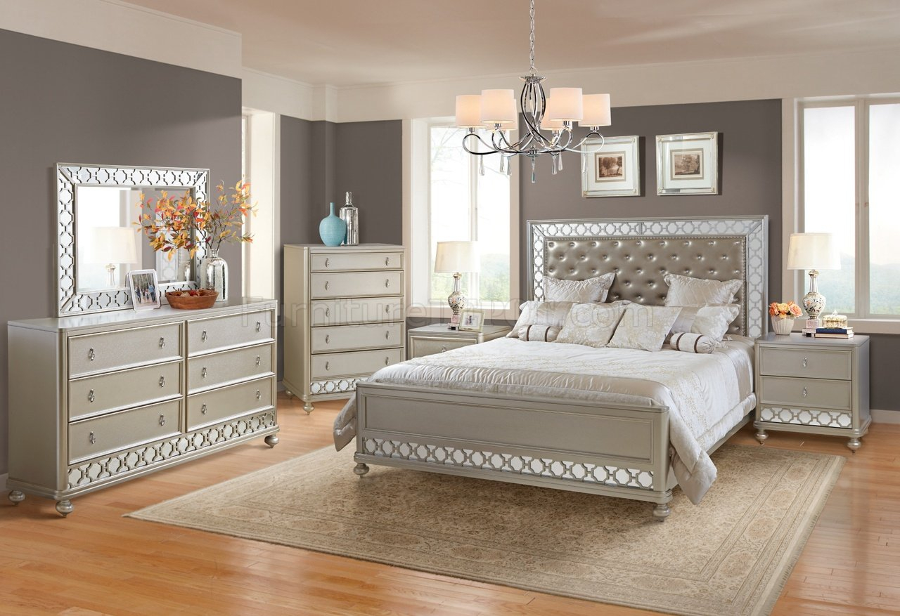 Claire Bedroom Set Wcrystal Tufted Headboard Woptions inside size 1280 X 877