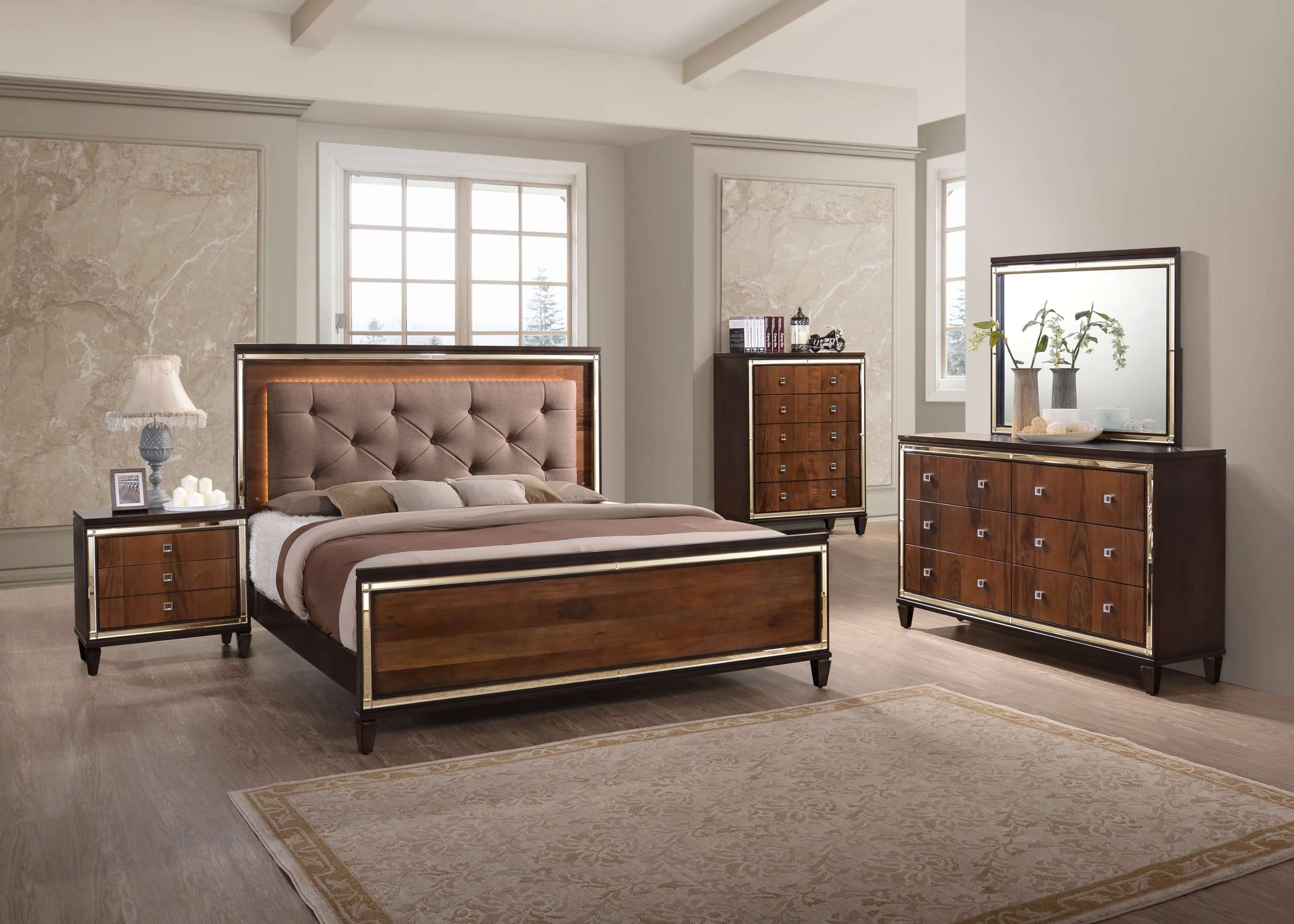 Claire Chocolate Walnut Bedroom Set Discontinued regarding proportions 3500 X 2500