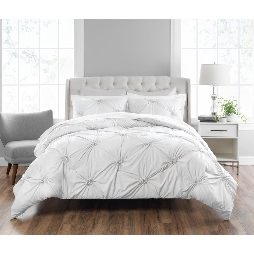 Clairette 3 Piece Technique White Queen Comforter Set In 2019 with size 1000 X 1000