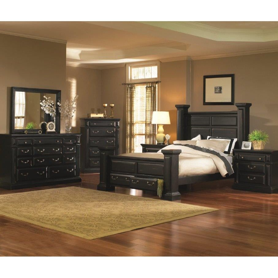 Classic Black 4 Piece Queen Bedroom Set Torreon Rc Willey intended for sizing 907 X 907