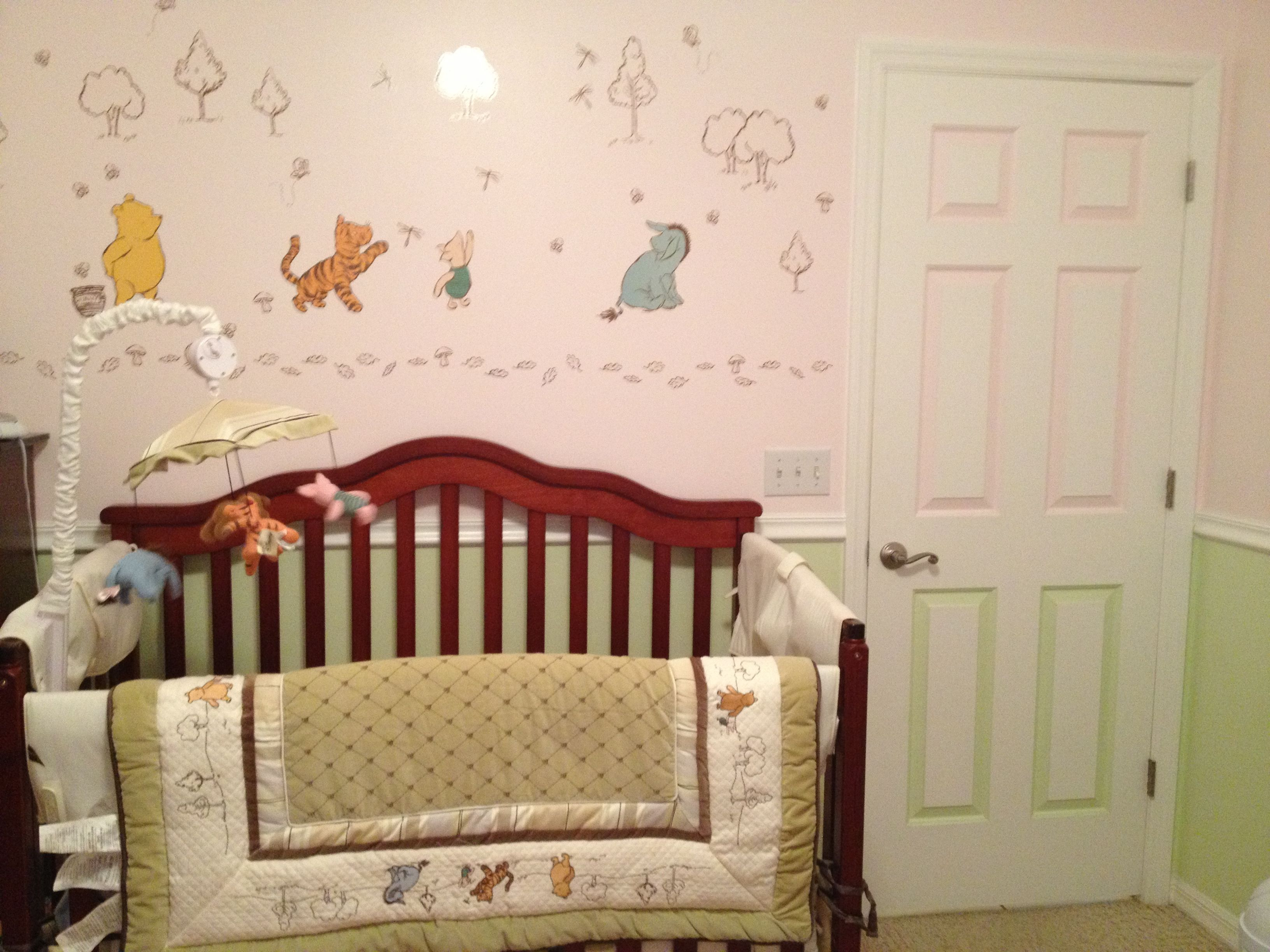 Classic Winnie The Pooh Nursery Set Neutral Made For Girl With Pink for dimensions 3264 X 2448