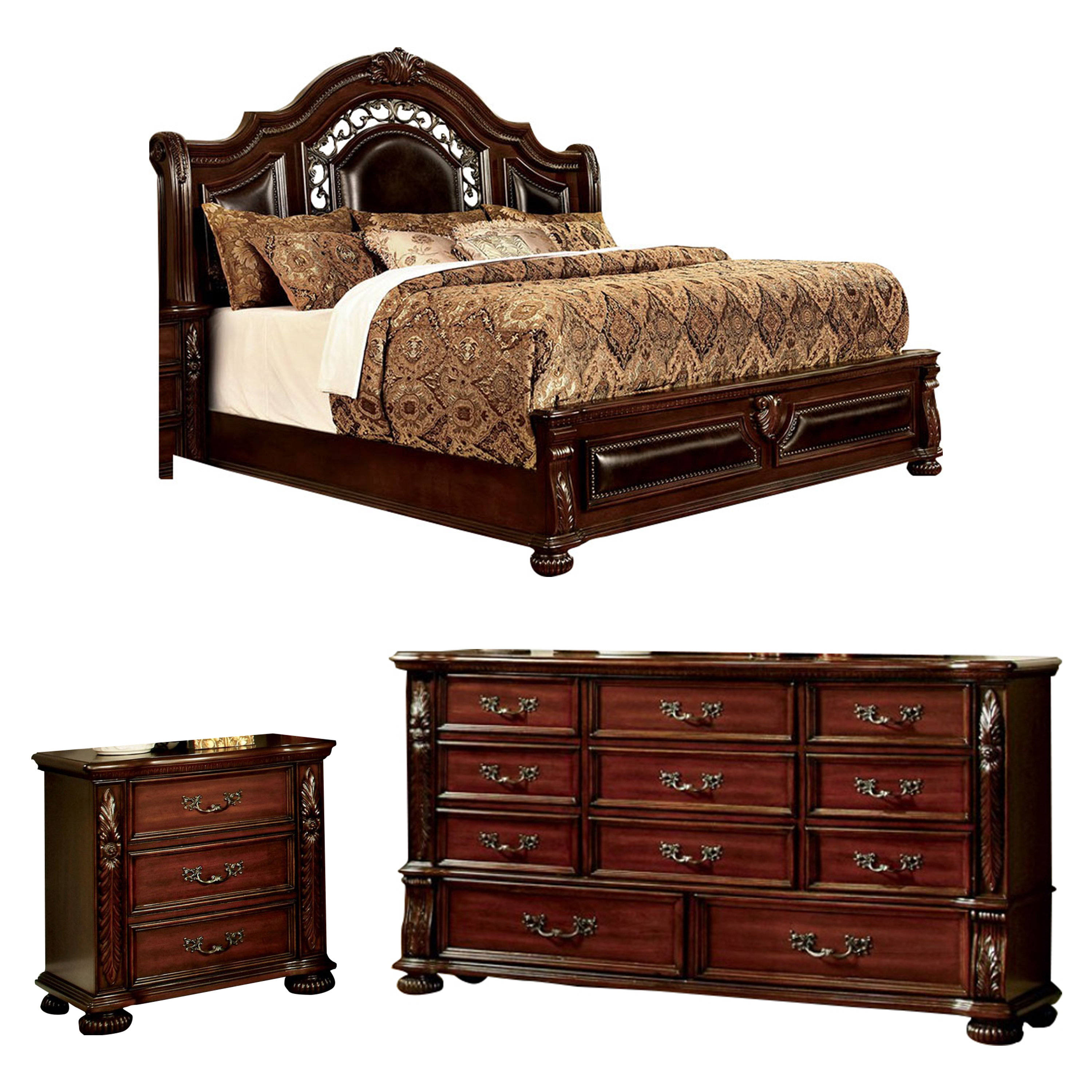 Claudia California King Sleigh Configurable Bedroom Set pertaining to proportions 3000 X 3000