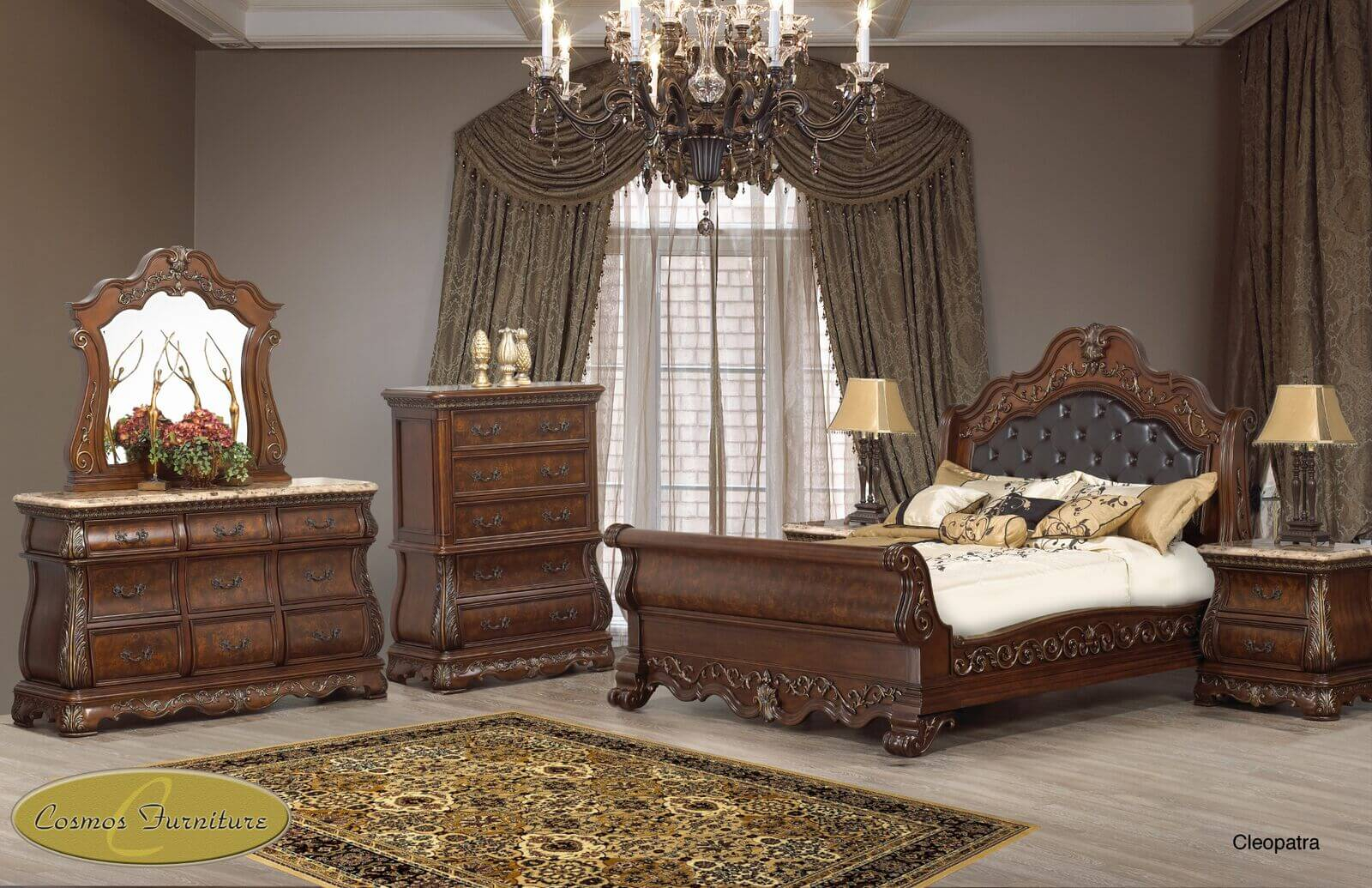 Cleopatra Milan 6 Pc Bedroom Set regarding dimensions 1600 X 1035