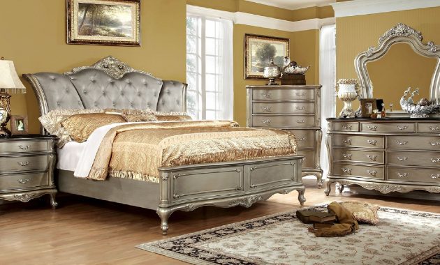 Cm7090 Furniture Of America Johara Bedroom Set Gold Finish in size 1988 X 1040