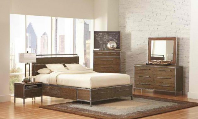 Coaster Arcadia Industrial Platform Bedroom Set In Weathered Acacia regarding measurements 1000 X 1000