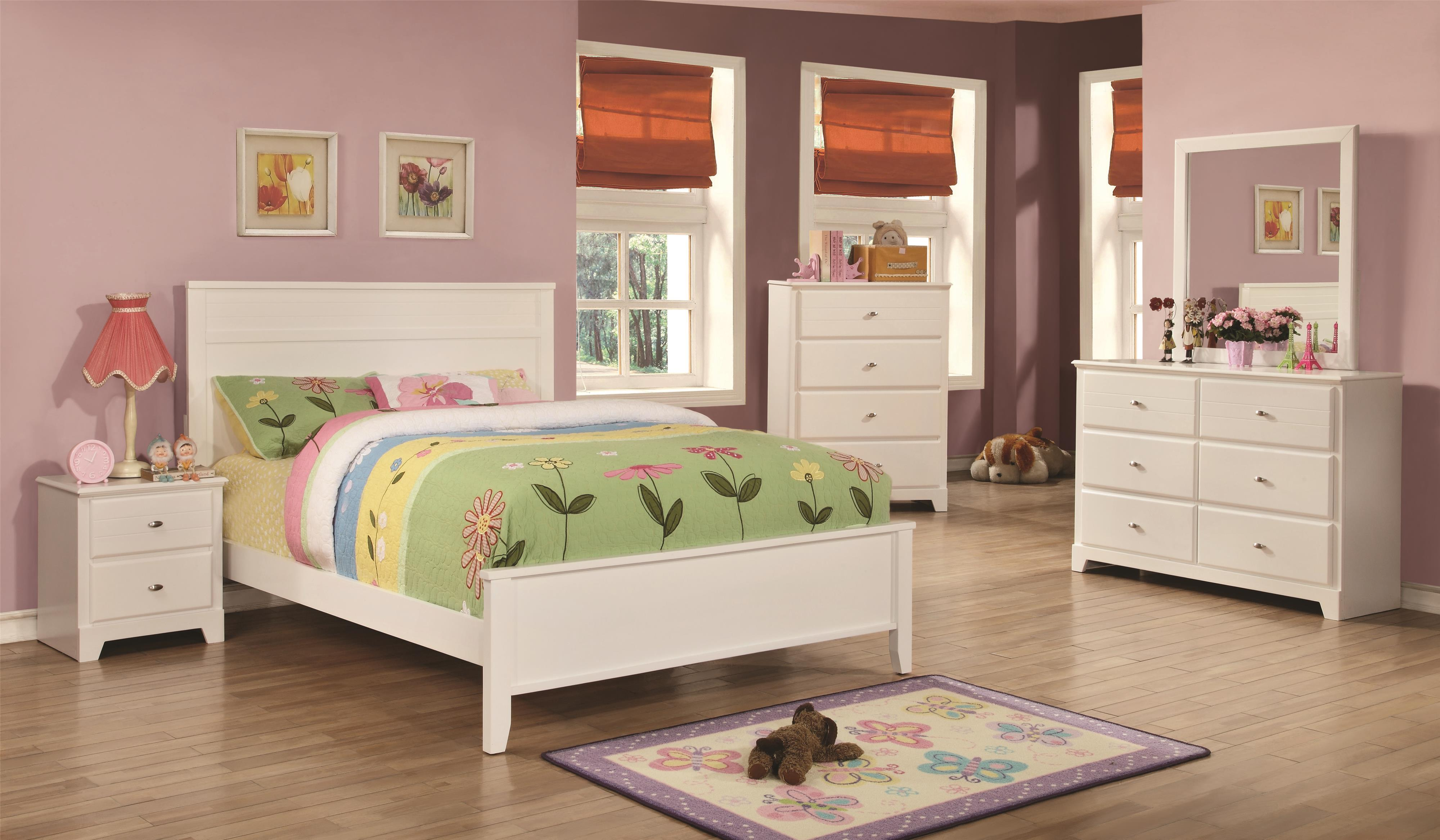 Coaster Ashton 5pc White Twin Bedroom Group with measurements 4000 X 2334