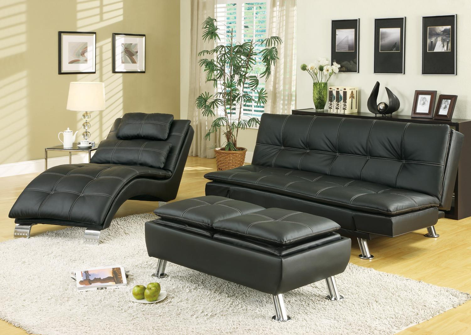 Coaster Dilleston Black 3pc Sofa Bed Group throughout proportions 1500 X 1066