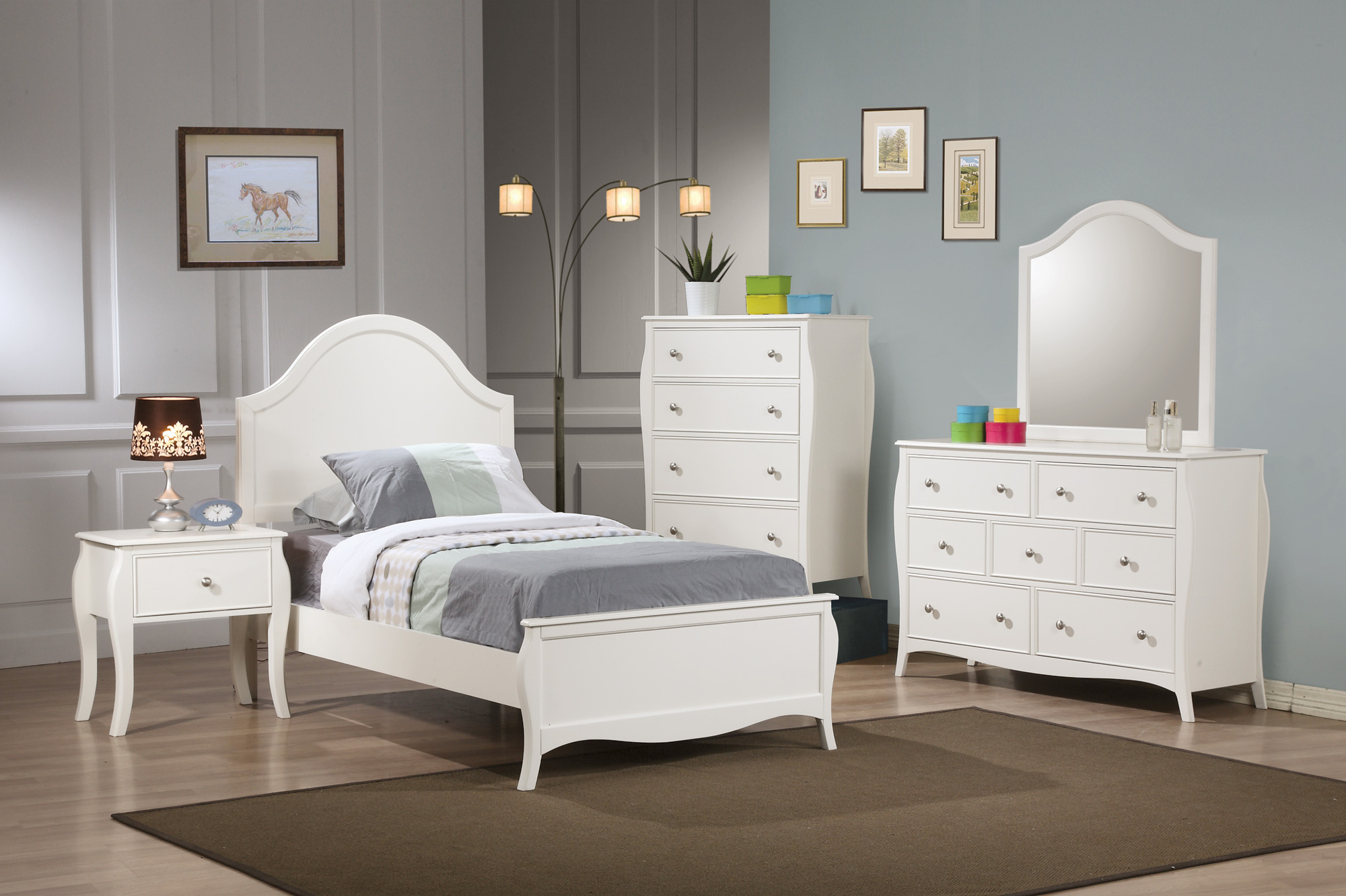 Coaster Dominique 4 Piece Youth Panel Bedroom Set In White regarding dimensions 2000 X 1333