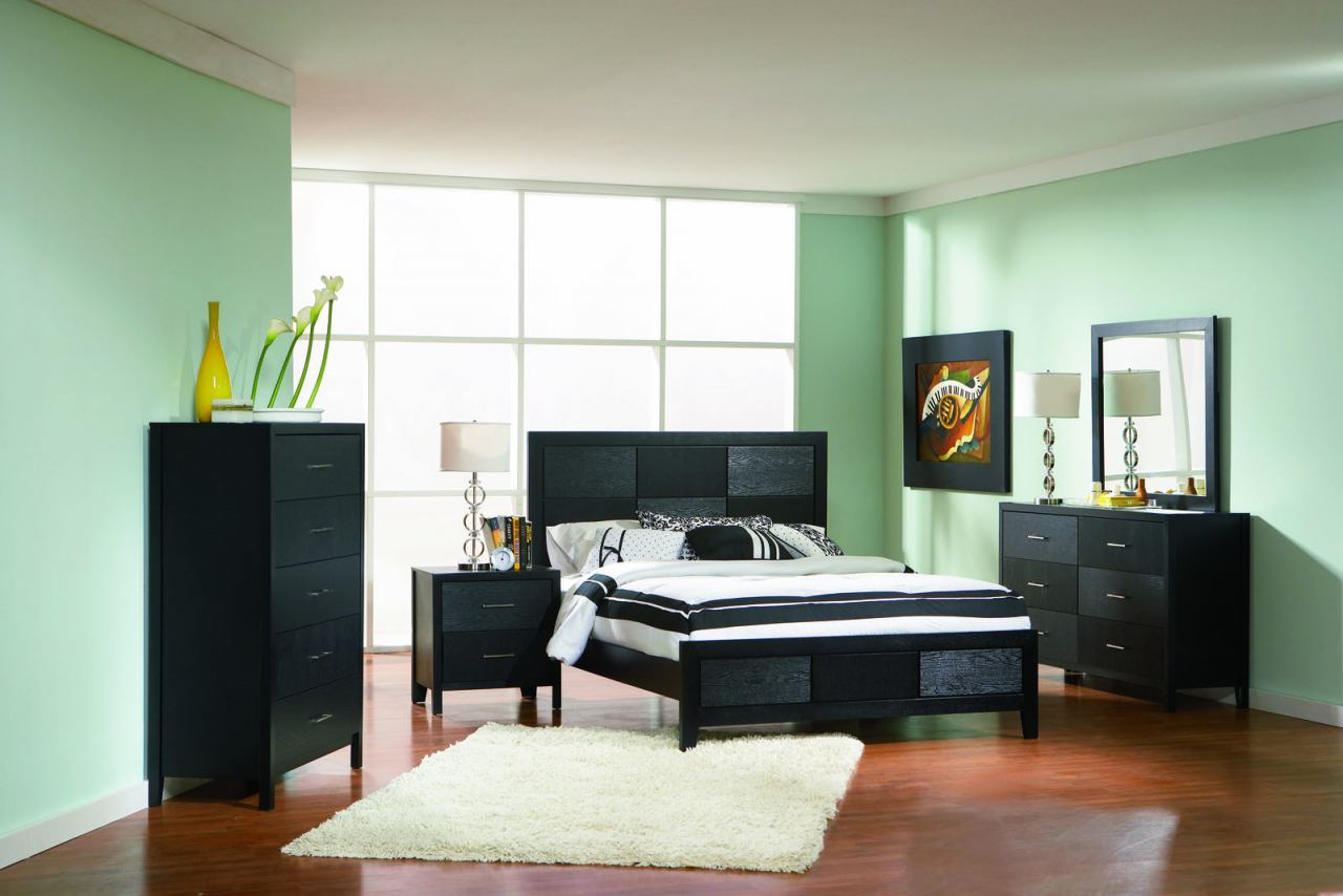 Coaster Grove Panel Bedroom Set In Black 201651 for measurements 1280 X 854