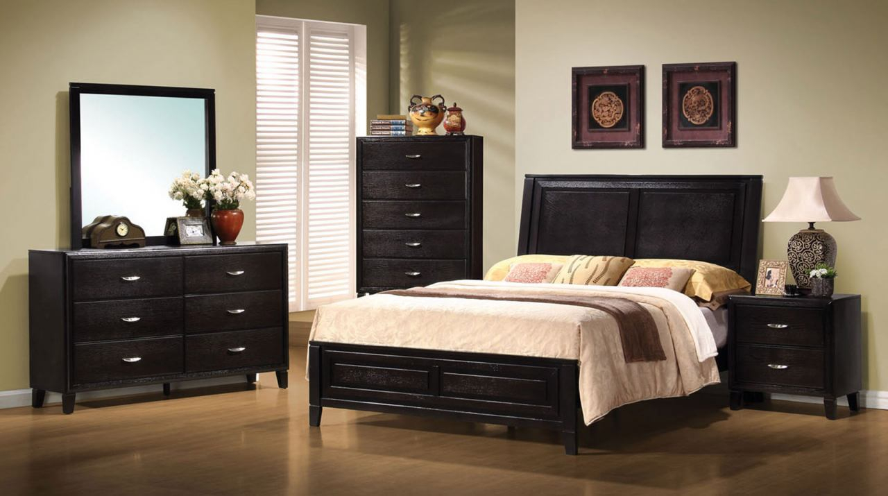 Coaster Nacey Panel Bedroom Set In Black 201961 pertaining to proportions 1280 X 715