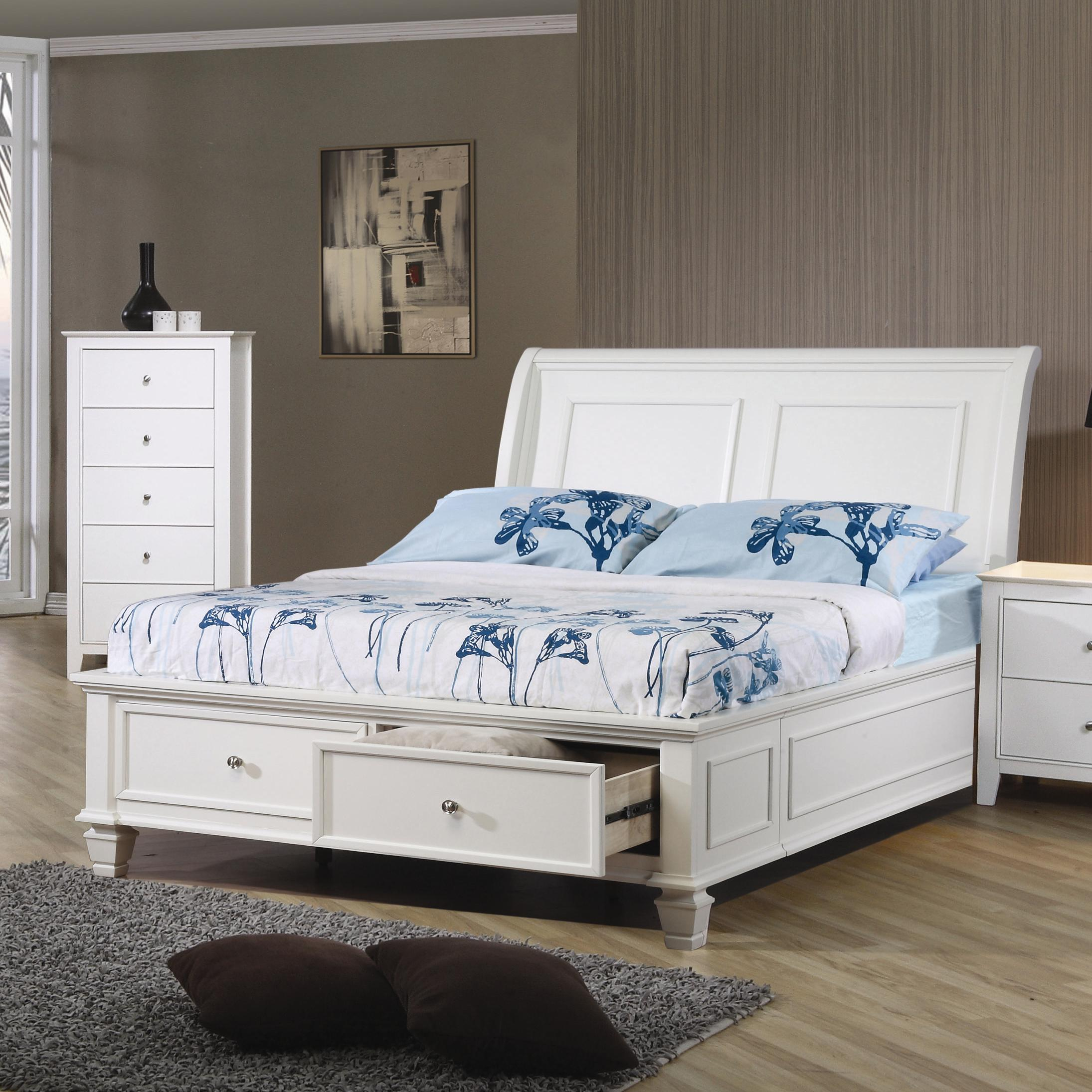 Coaster Sandy Beach Full Sleigh Bed With Footboard Storage Fmg intended for measurements 2190 X 2190