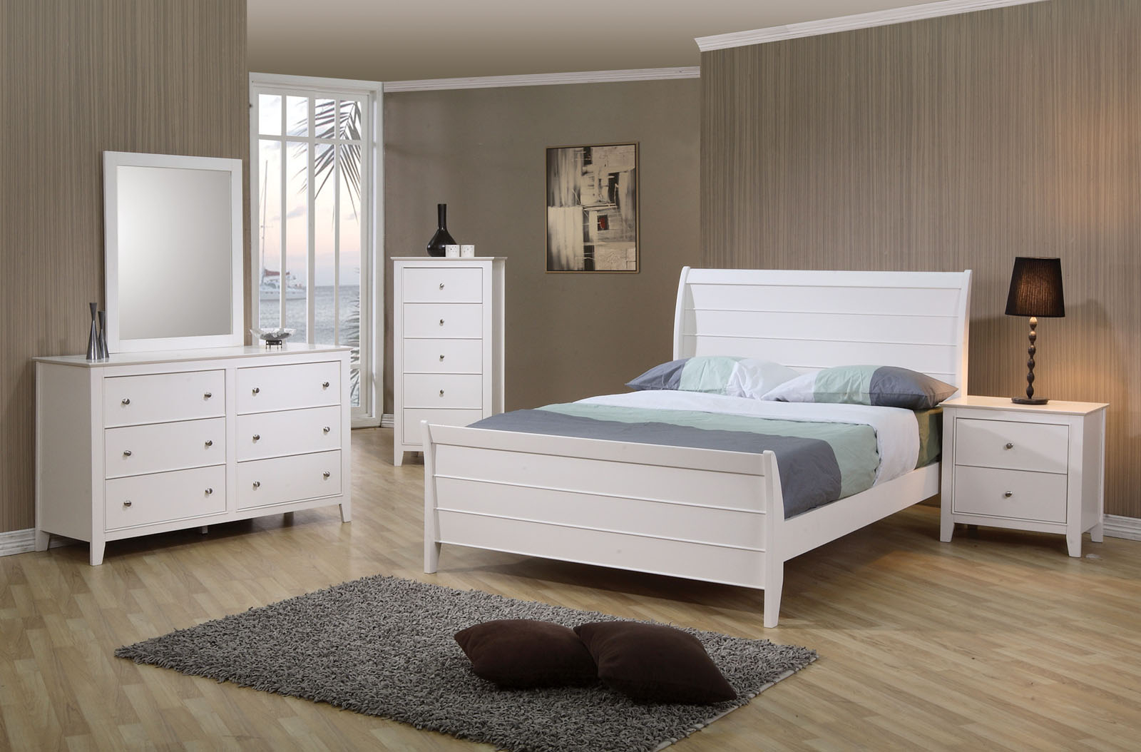 Coaster Selena Youth 4pc Sleigh Bedroom Set In White 400231 intended for proportions 1600 X 1054