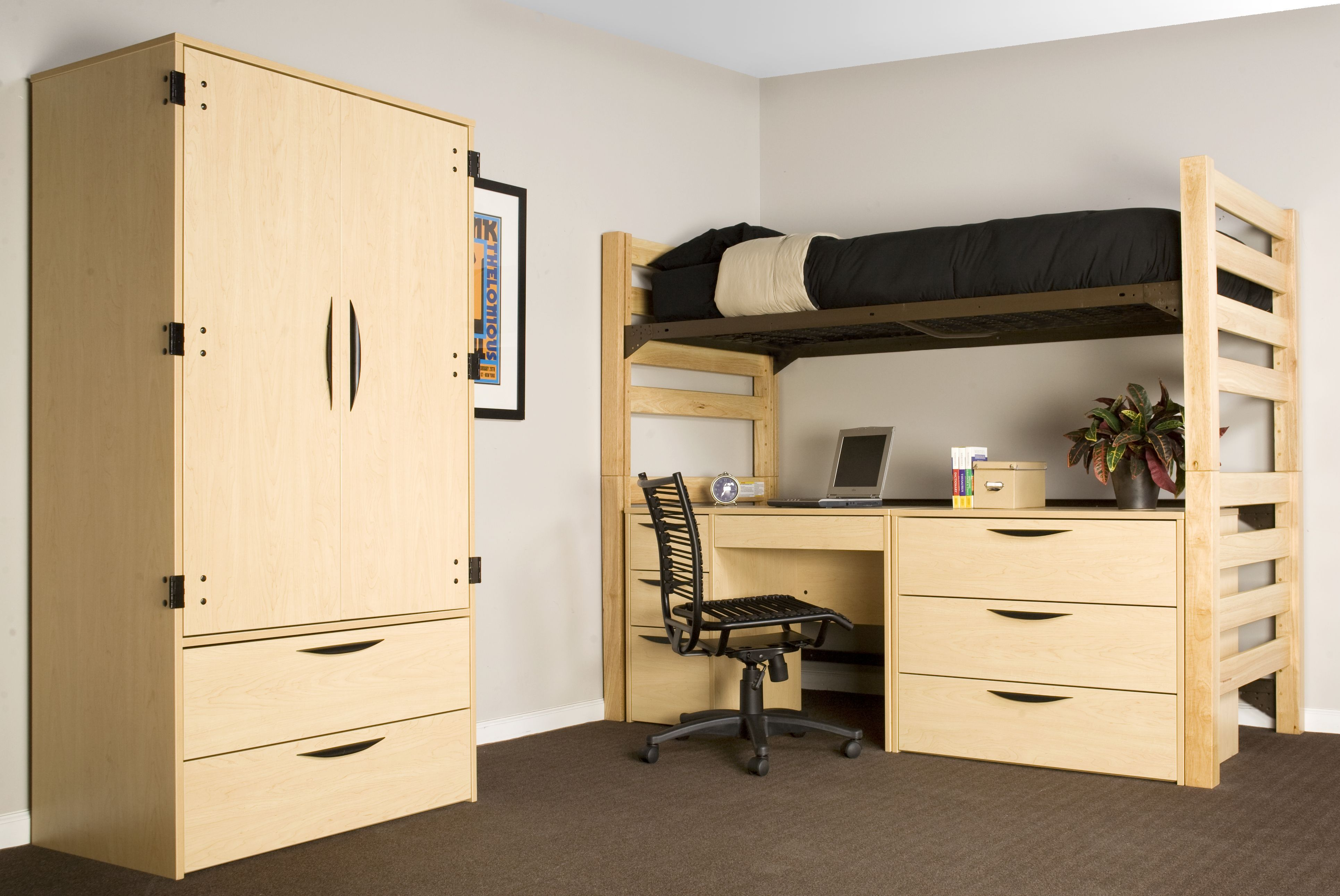 College Lofted Bed Dorm Room Can Seem Bigger With University throughout proportions 3861 X 2581