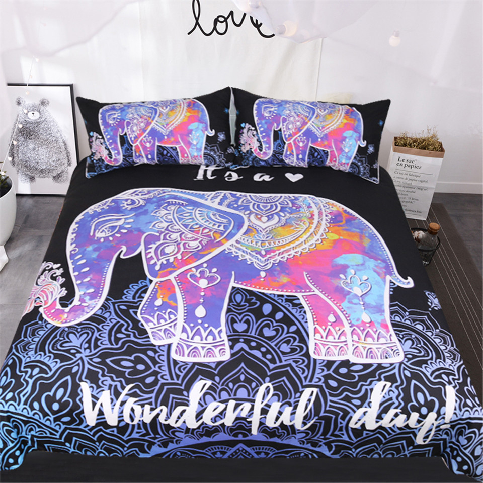 Colorful Elephant Bohemian Bedding Set in sizing 960 X 960