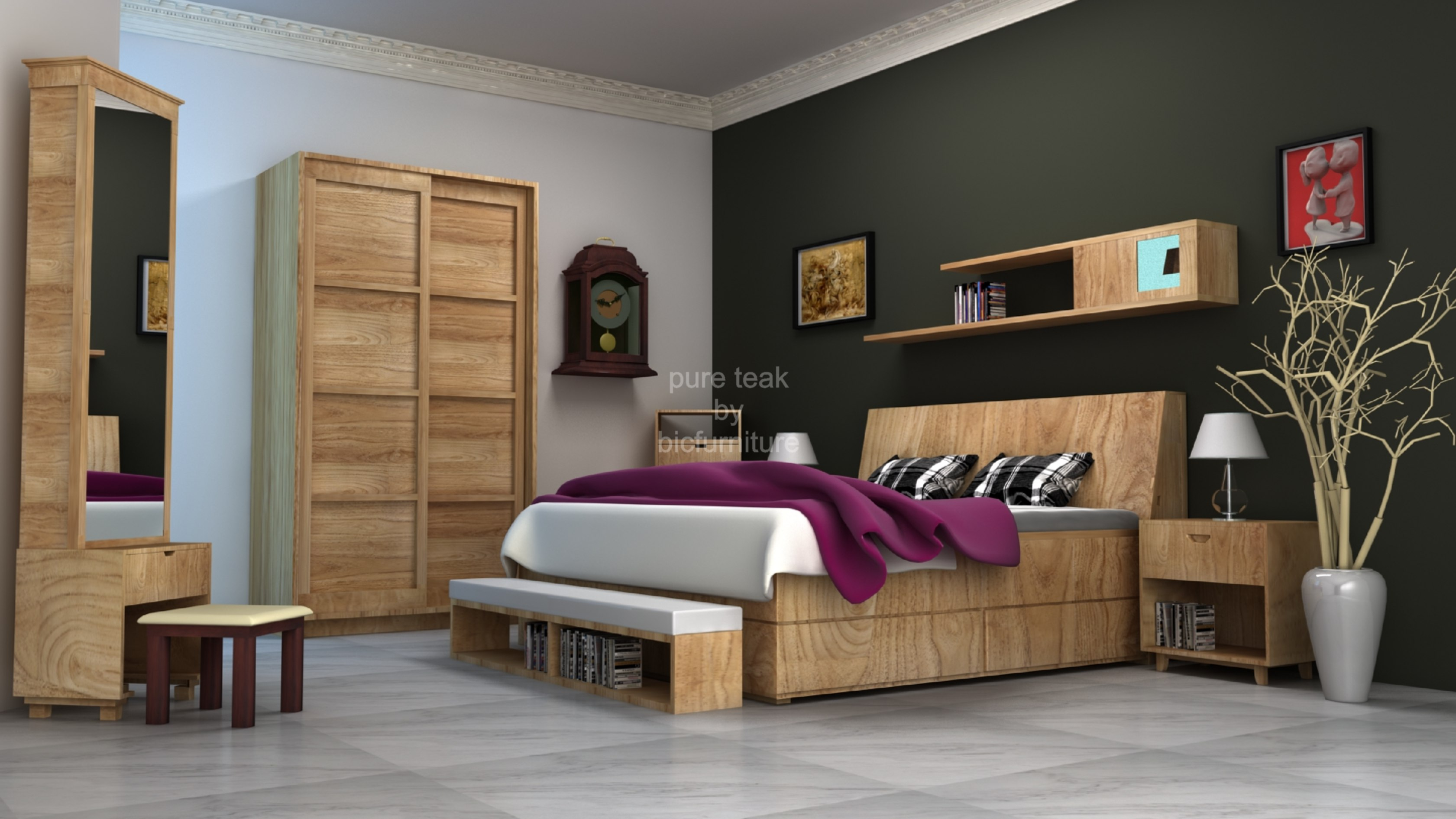 Complete Bedroom Furniture In Wooden Look Feel To Order pertaining to proportions 3362 X 1891