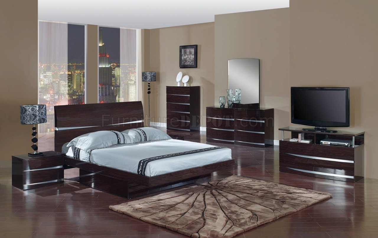 Contemporary Bedroom Furniture Sets Wenge Finish Modern Stylish pertaining to size 1280 X 807