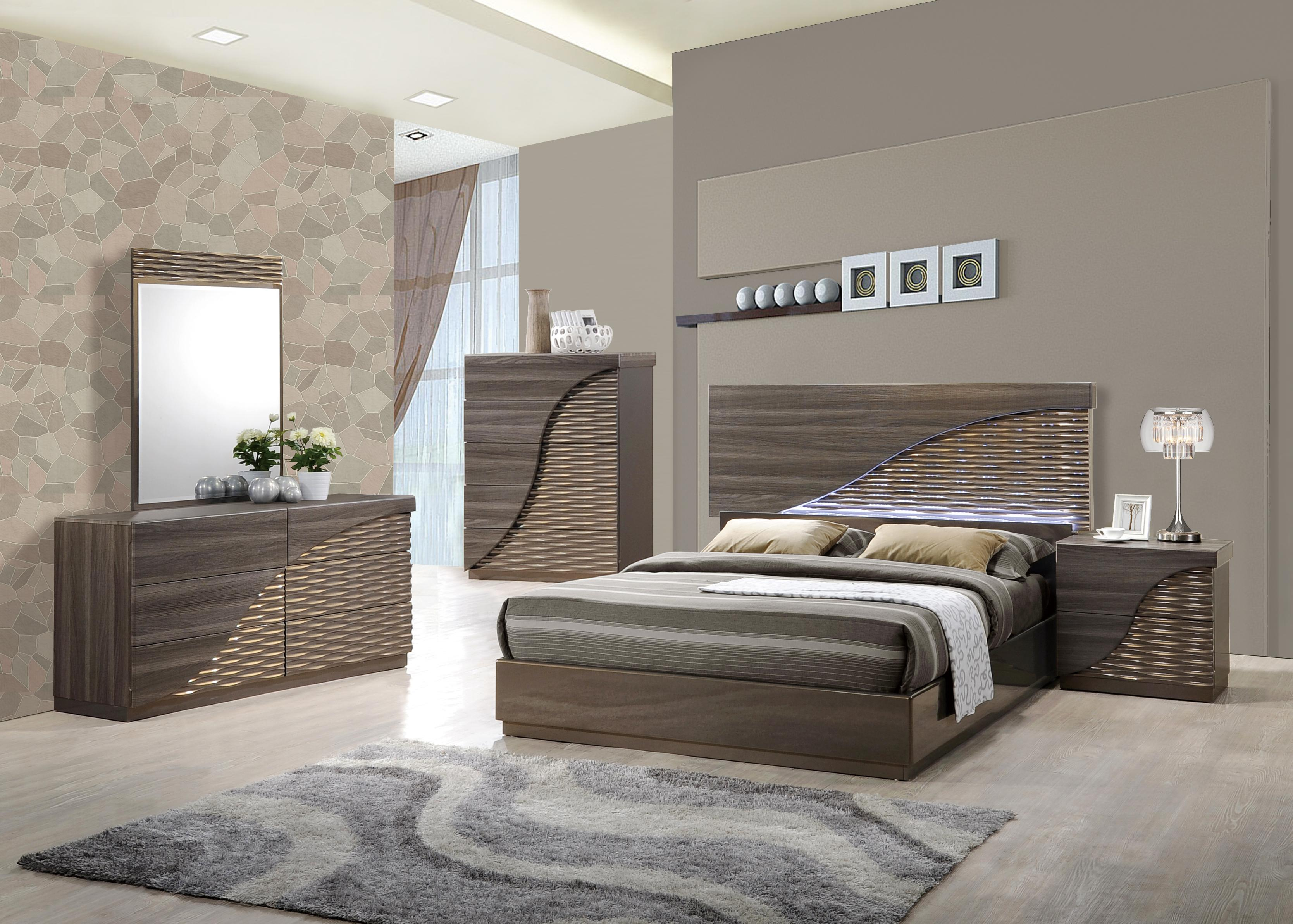 Contemporary Gold Zebra Led Bedroom Set inside size 3337 X 2384