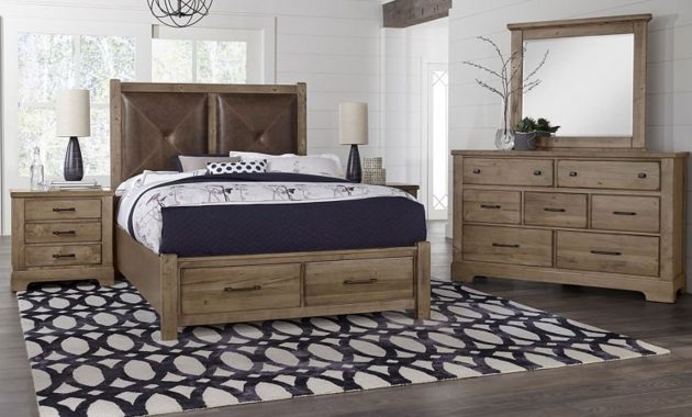 Cool Rustic Leather Headboard Storage Bedroom Set Stone Grey in dimensions 1146 X 900