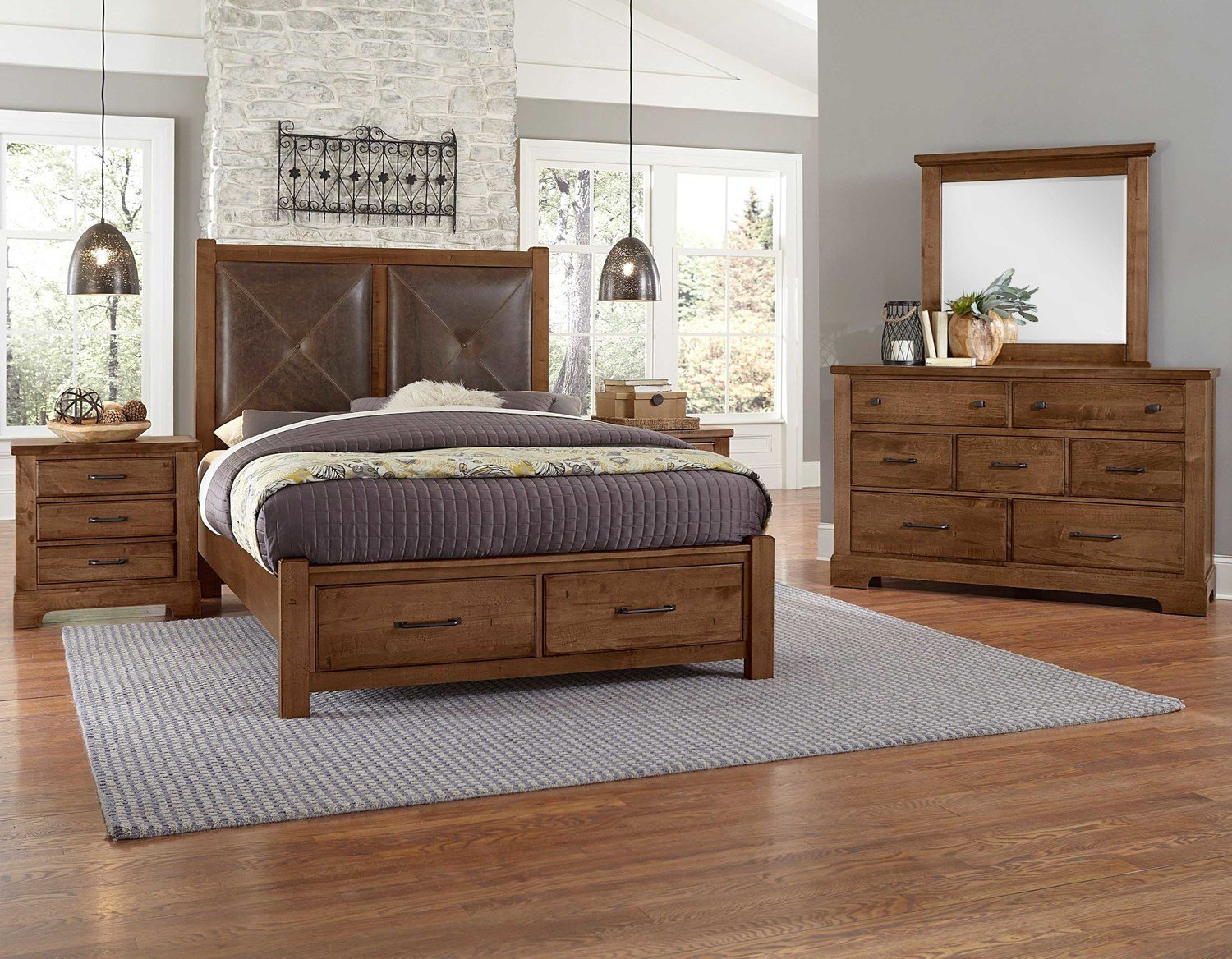 Cool Rustic Solid Maple 4 Piece Bedroom Set with sizing 1500 X 1168