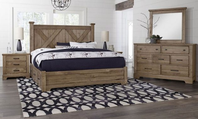 Cool Rustic X Style Bedroom Set W One Side Storage Stone Grey intended for measurements 1143 X 900