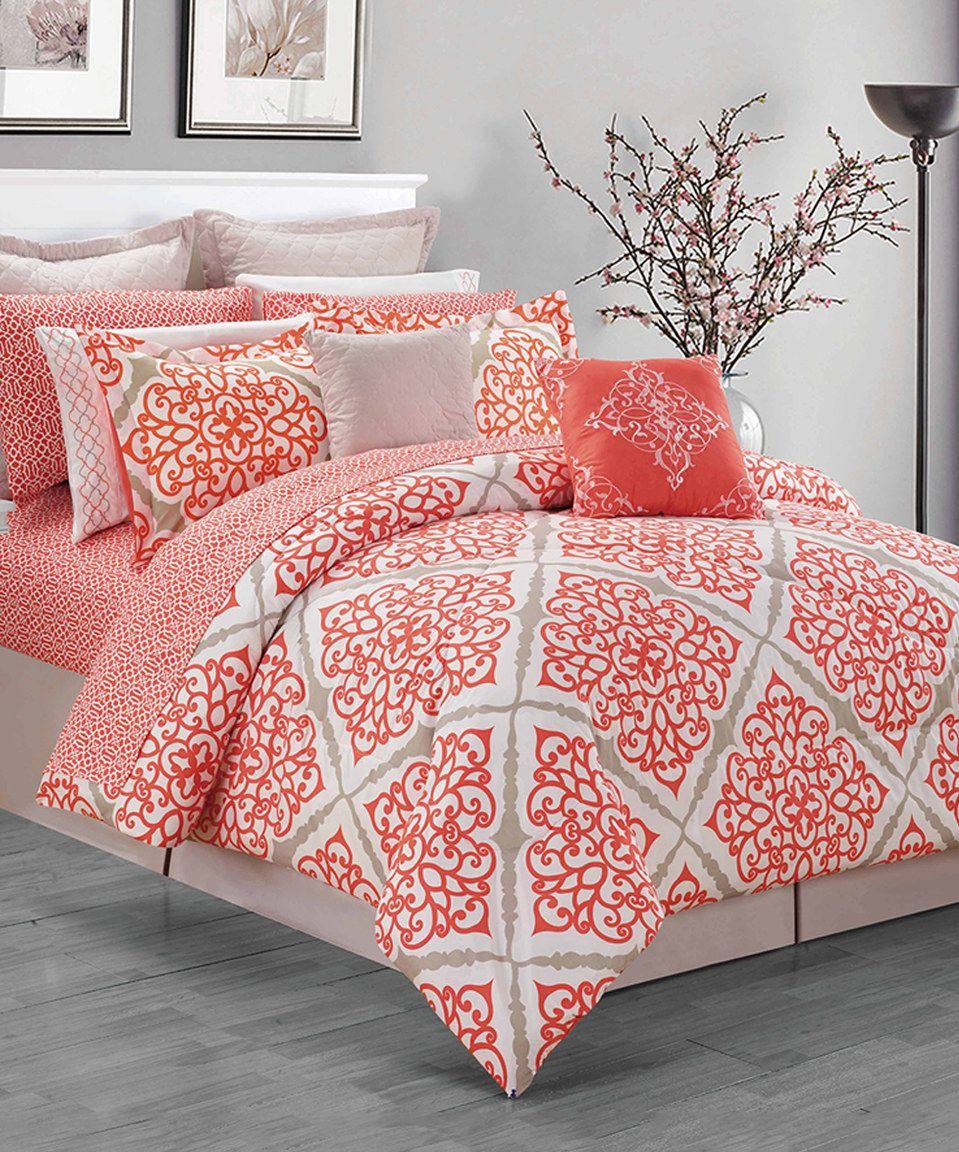 Coral Celina Comforter Set Luxury Home Zulily Zulilyfinds in size 959 X 1152