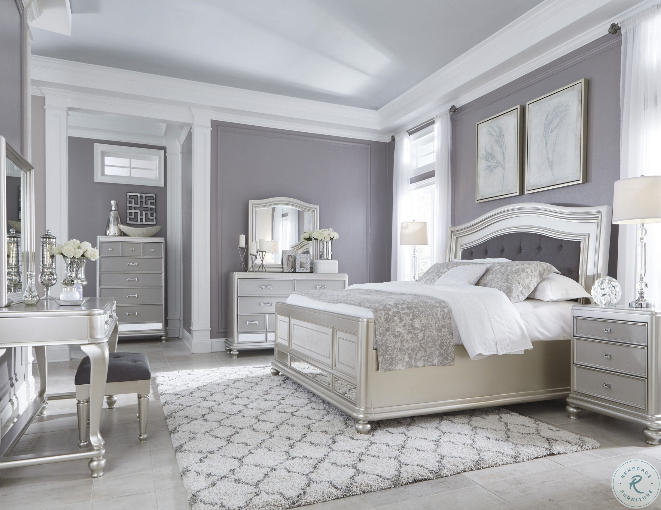 Navy And Silver Bedroom Decor