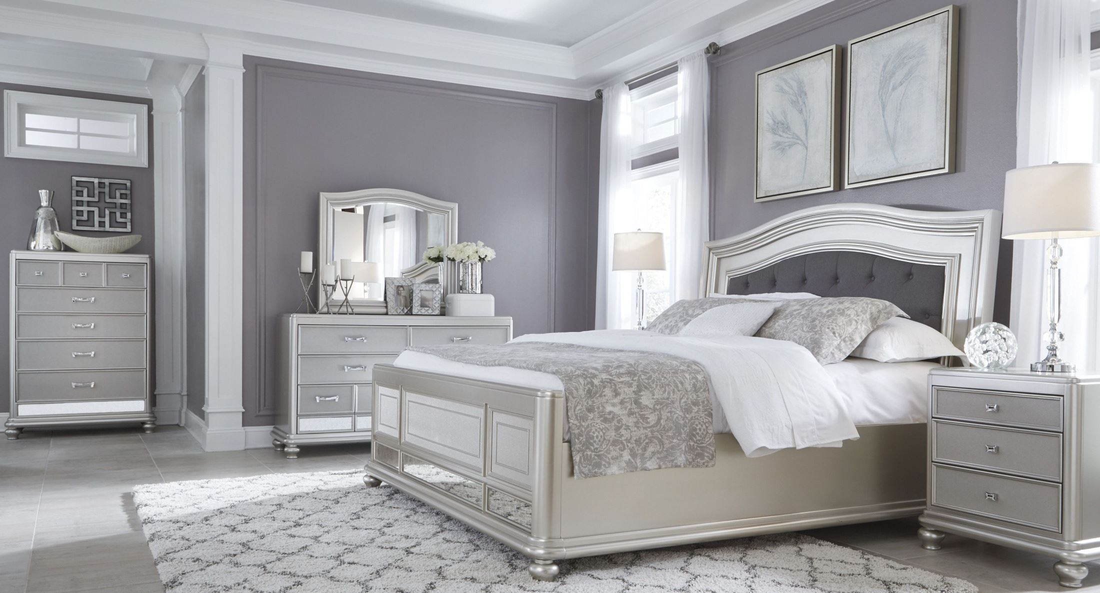 Coralayne Silver Bedroom Set inside dimensions 2200 X 1186