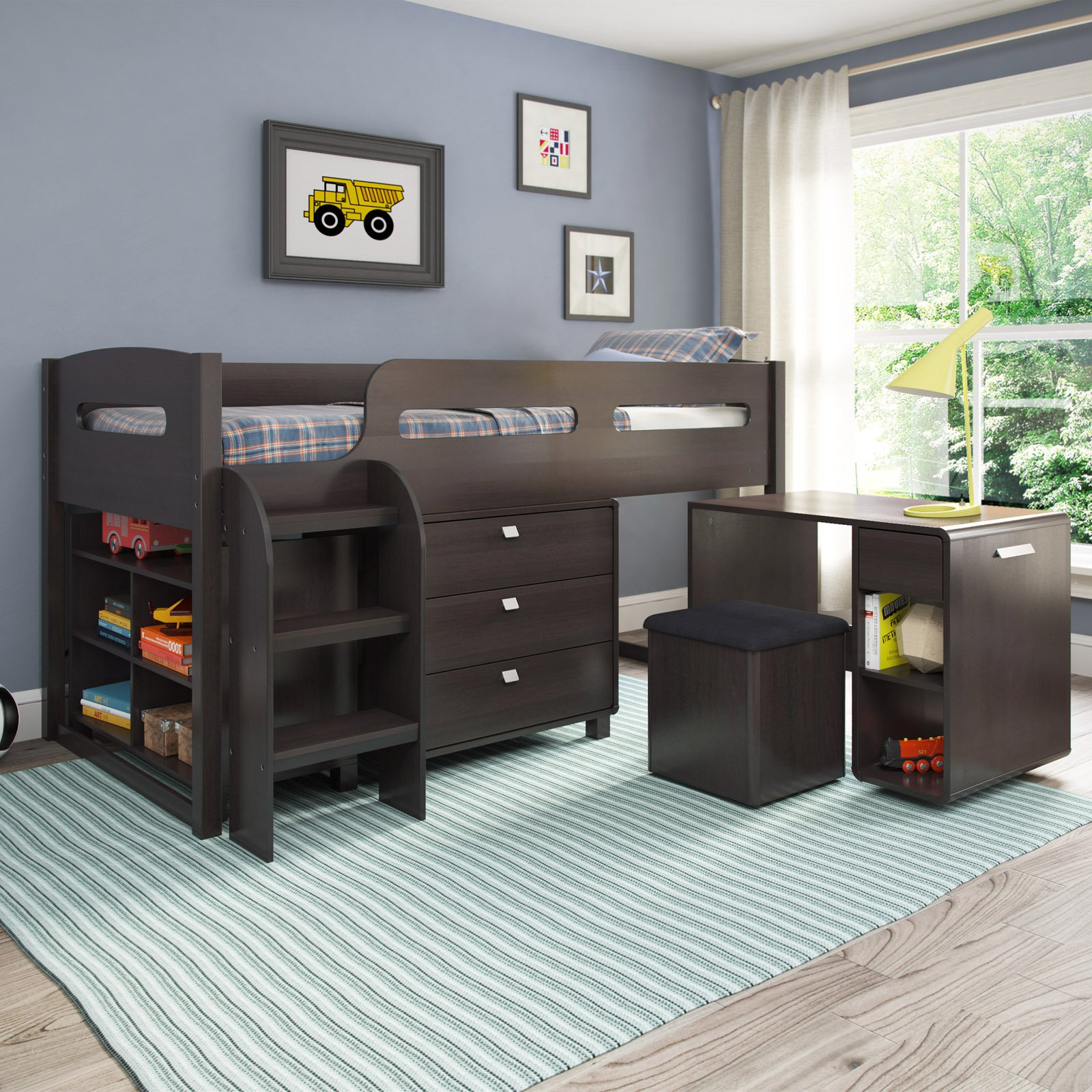 Corliving Madison 5 Piece All In One Twin Loft Bed pertaining to dimensions 1600 X 1600