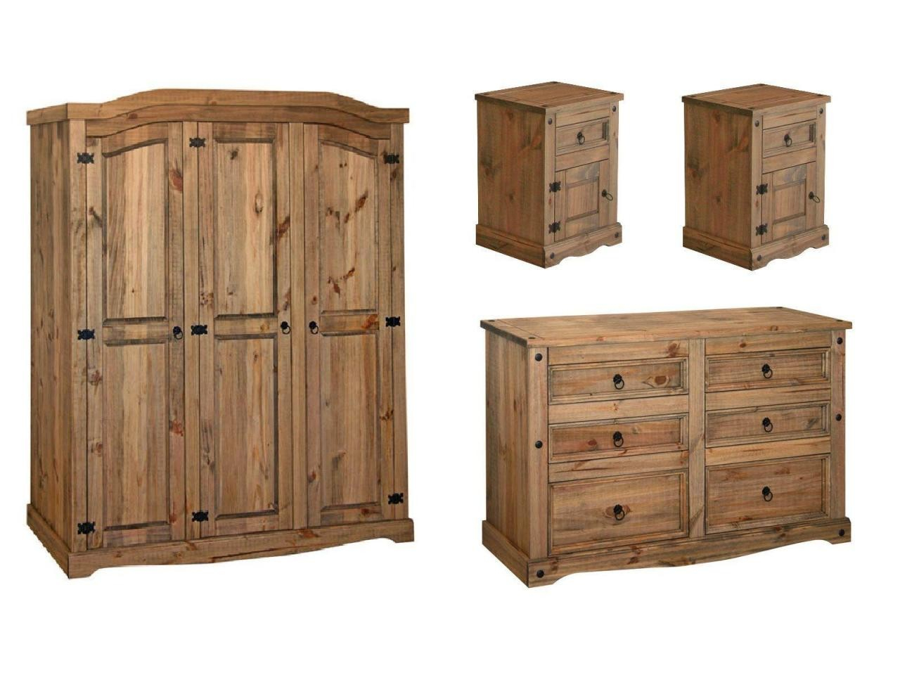 Corona 4 Piece Bedroom Furniture Set Mexican Pine Premium Range throughout sizing 1600 X 1200