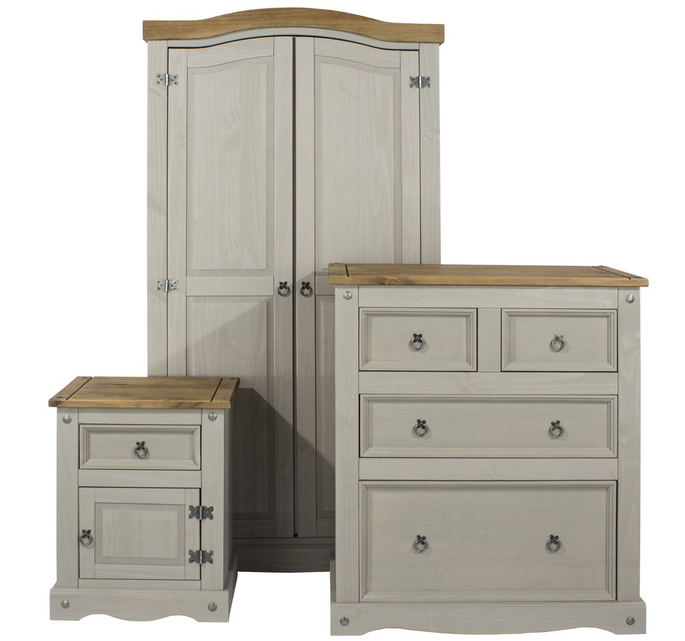 Corona Grey Washed Bedroom Set with size 1000 X 937