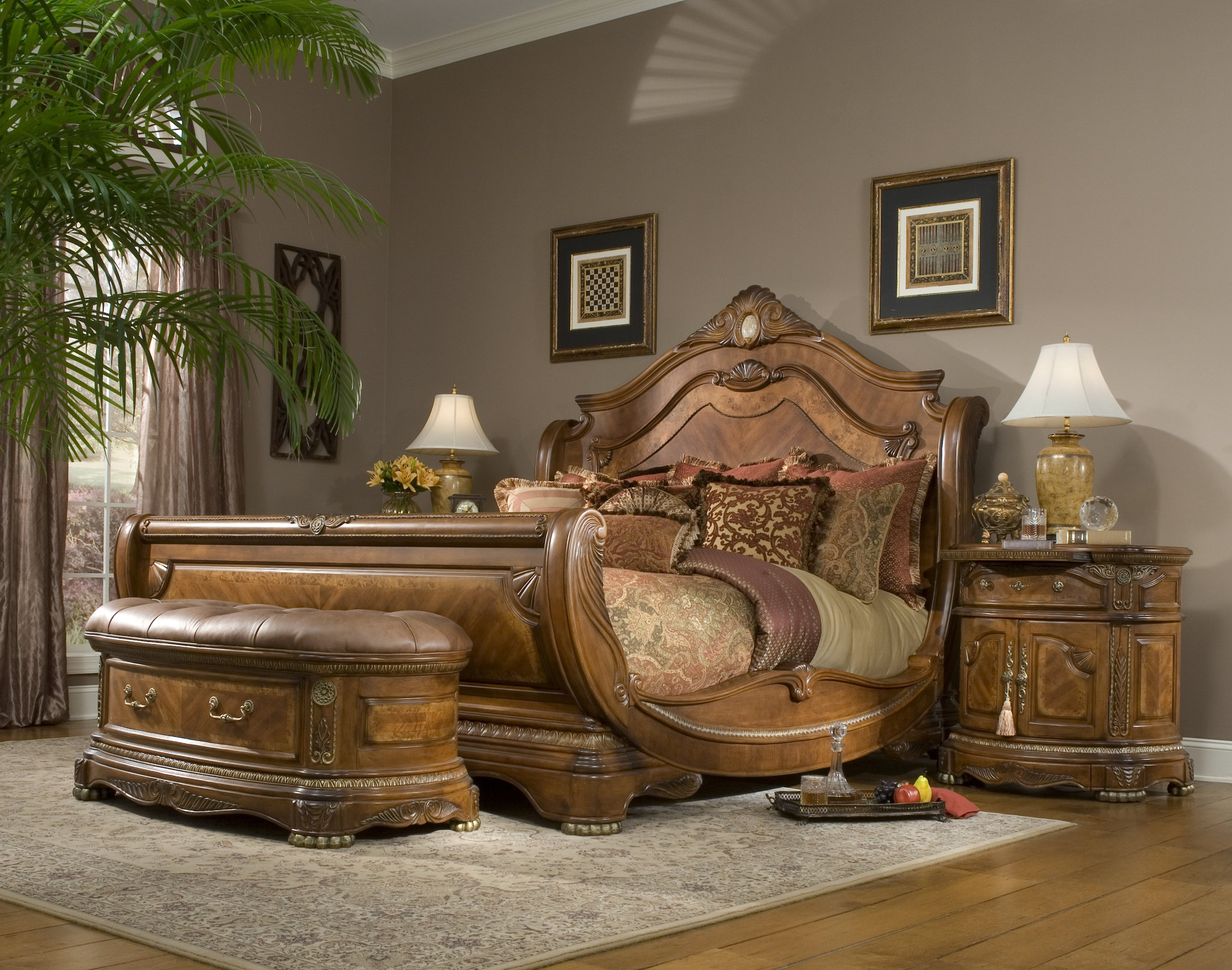 Cortina Formal Sleigh Bedroom Collection Aico Bedroom Furniture pertaining to size 2046 X 1611