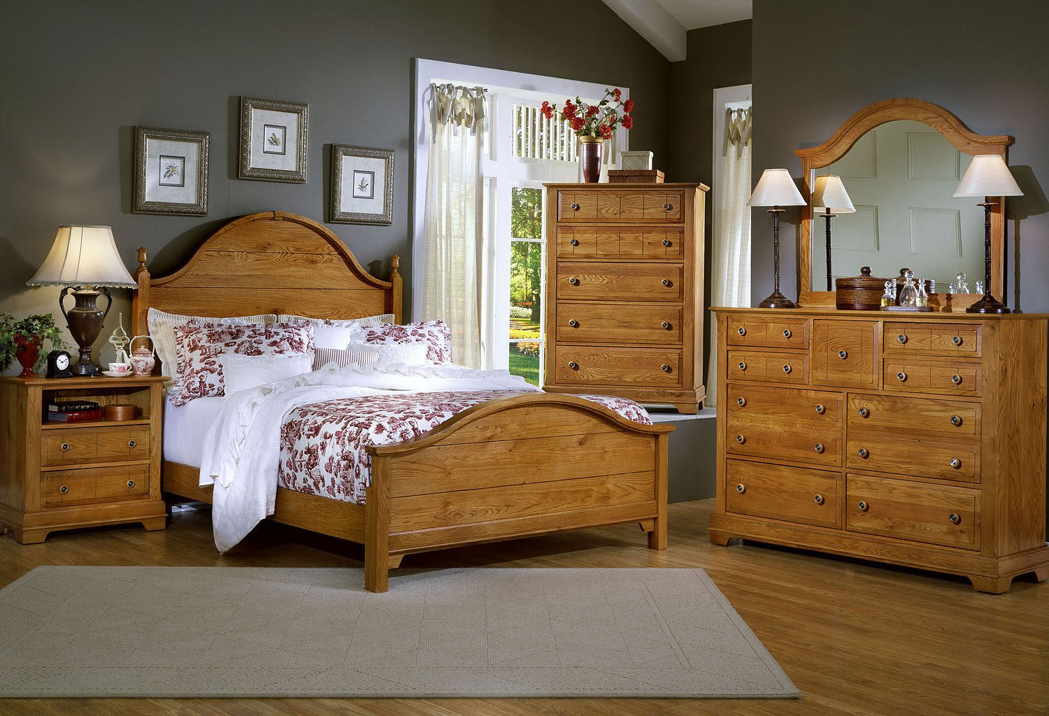 Cottage Panel Bedroom Set Oak Vaughan Bassett Furniture Cart intended for dimensions 1500 X 1024