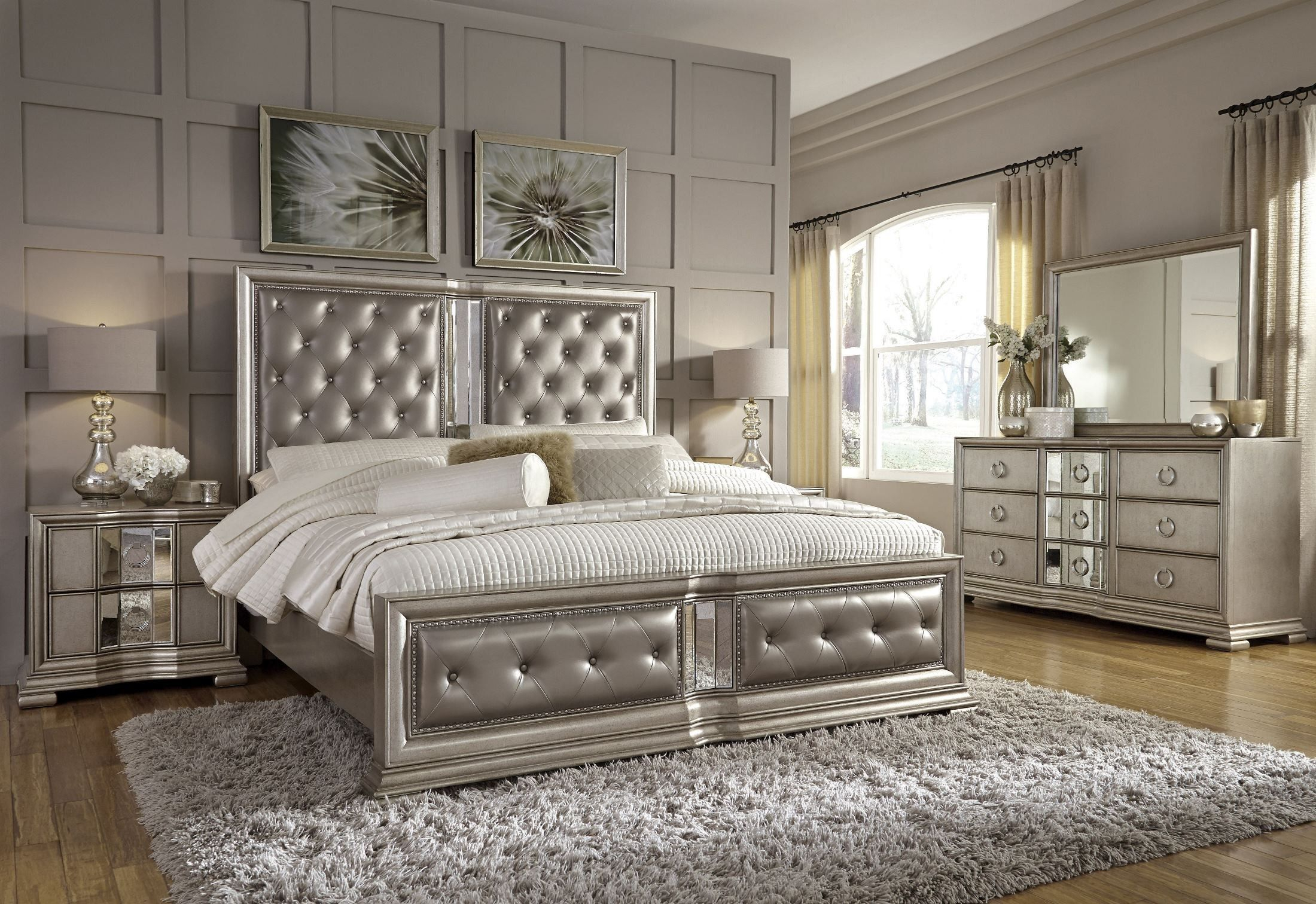 Couture Silver Panel Bedroom Set Bedroom In 2019 Mirrored in sizing 2200 X 1512