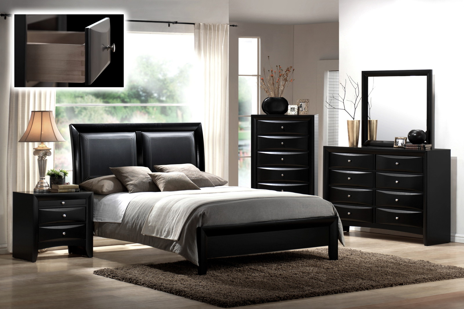 Crown Mark Furniture Emily Bedroom Set In Black for sizing 1600 X 1067