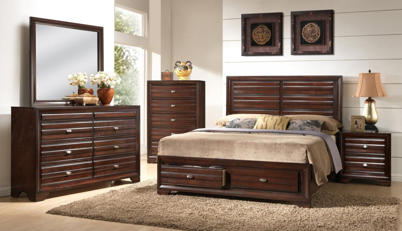 Crown Mark Furniture Stella Storage Bedroom Set In Rich Brown within sizing 1280 X 735