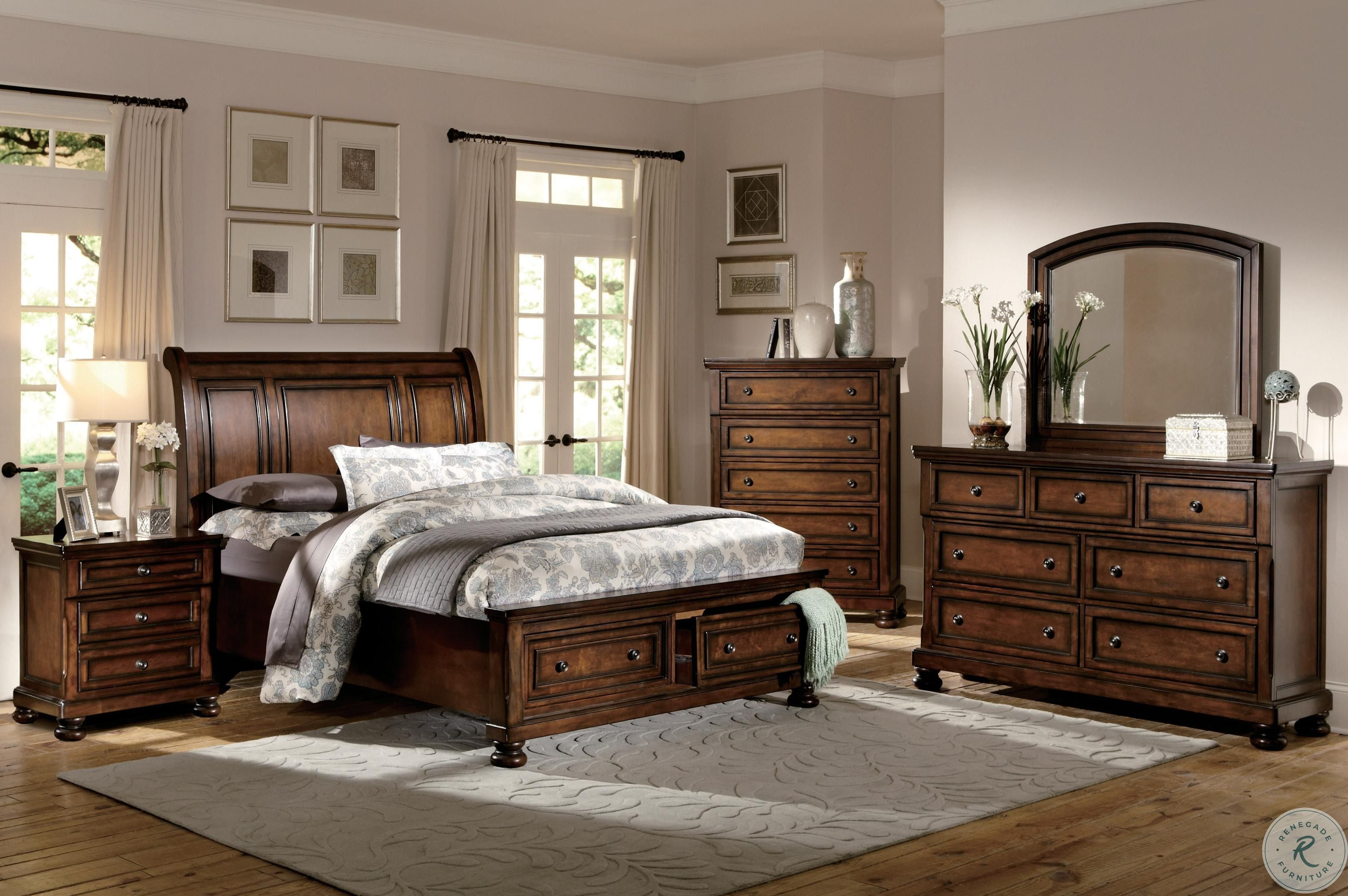 Cumberland Sleigh Storage Bedroom Set in proportions 3231 X 2148