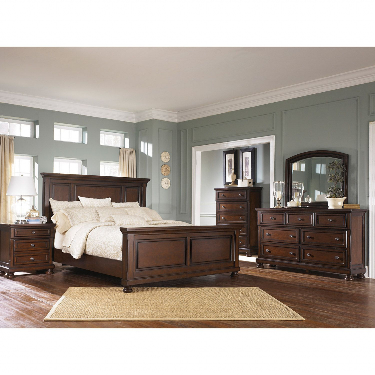 Dark Wood Queen Sleigh Bedroom Sets Porter 5 Piece Bedroom regarding measurements 1280 X 1280